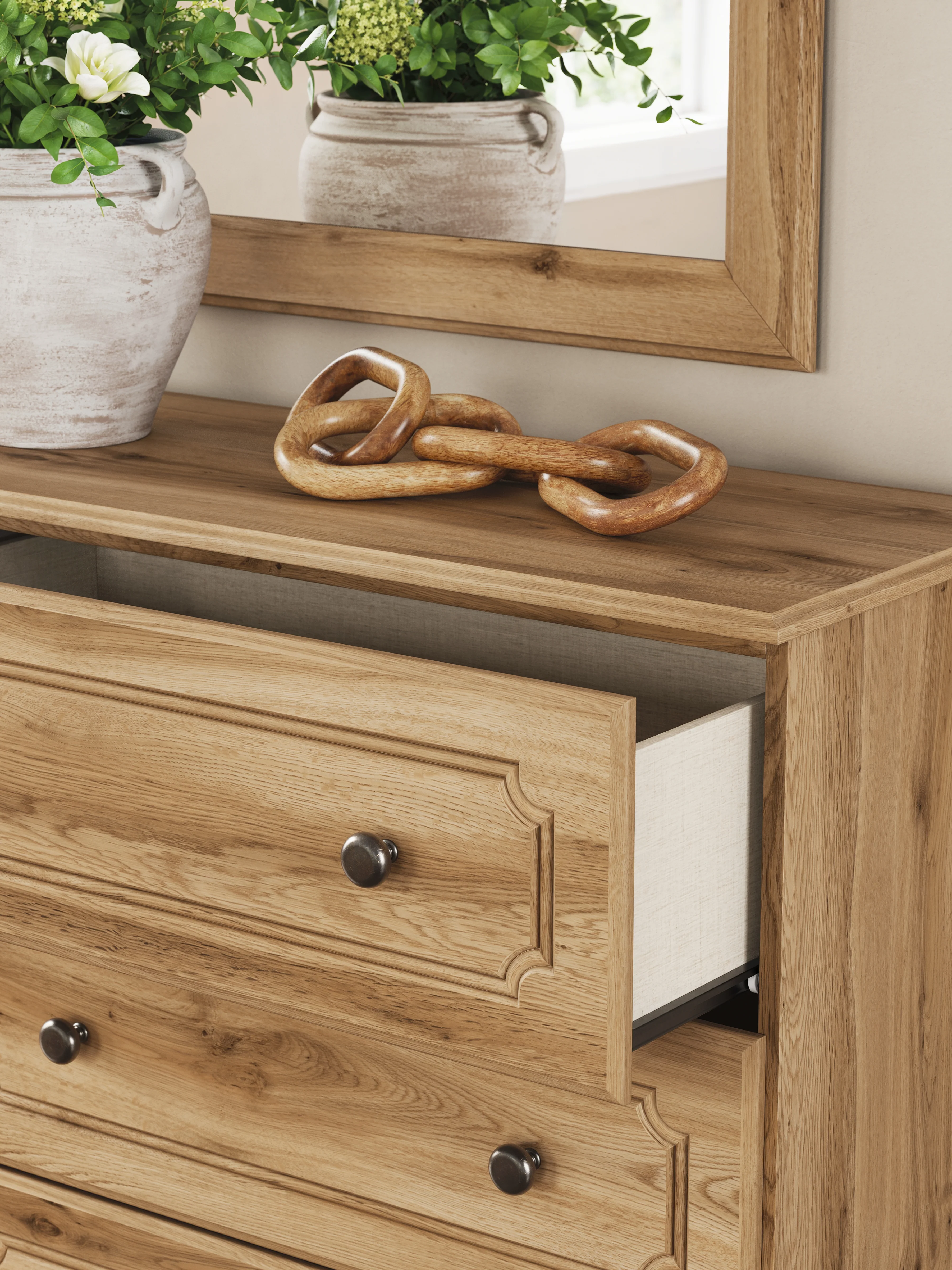 Aleaport Warm Brown Twin Panel Bed, Dresser and Mirror - Image 17