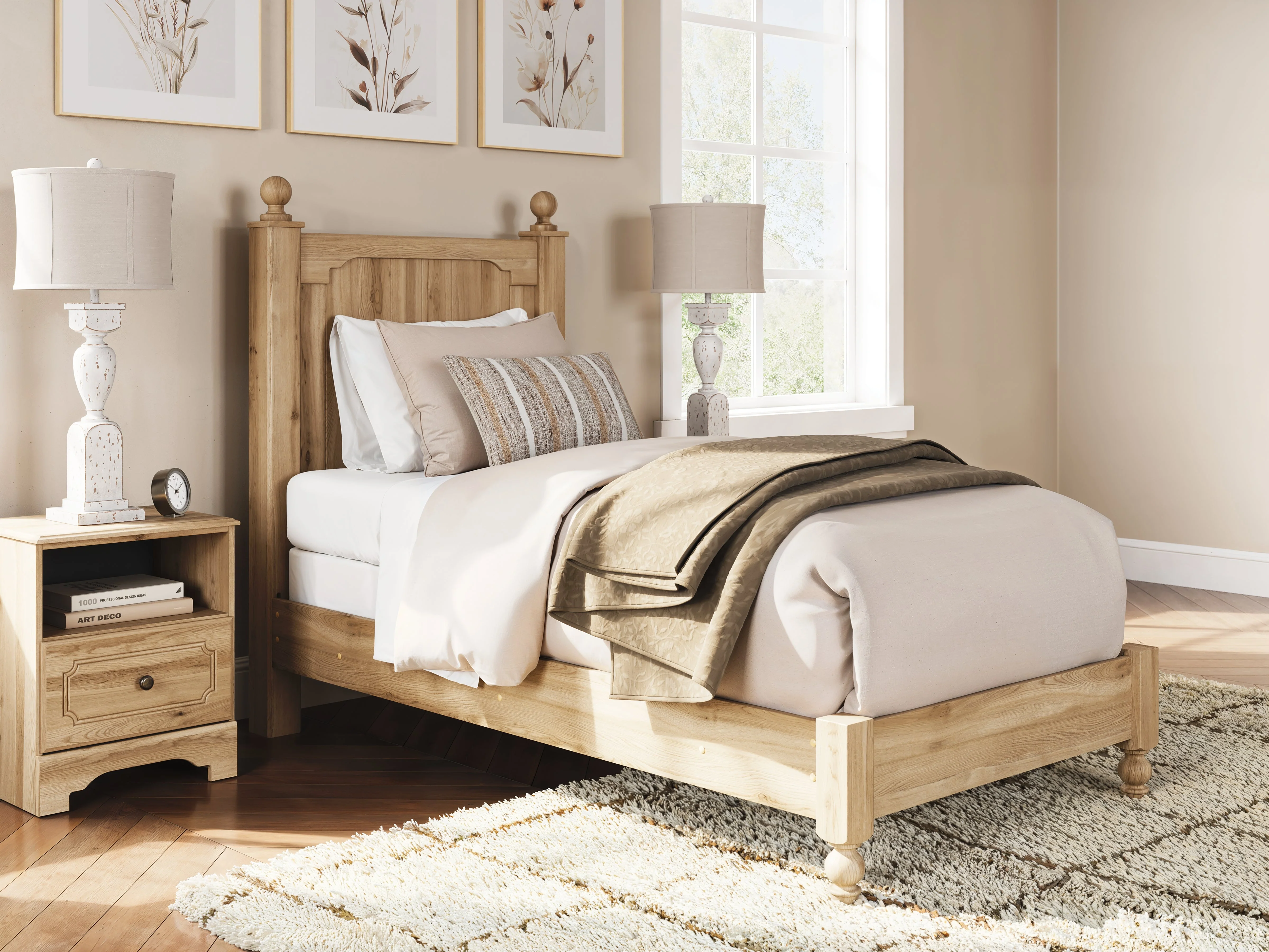 Aleaport Warm Brown Twin Panel Bed (Online Special Price) - Image 8