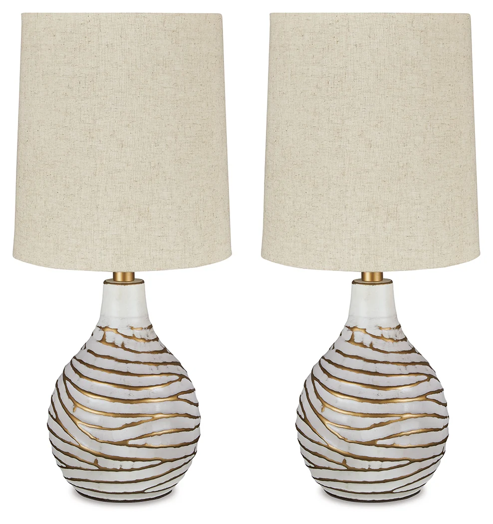 Aleela White/Gold Table Lamp (Set of 2) - Image 2