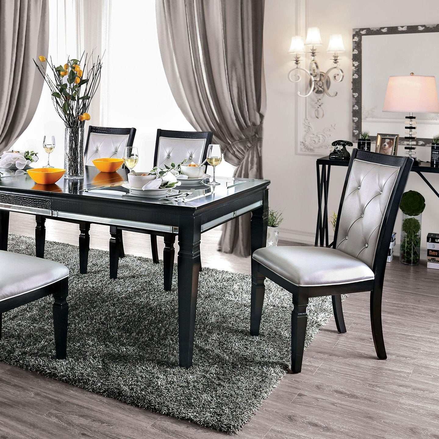 Alena Black & Silver Dining Table - Image 2