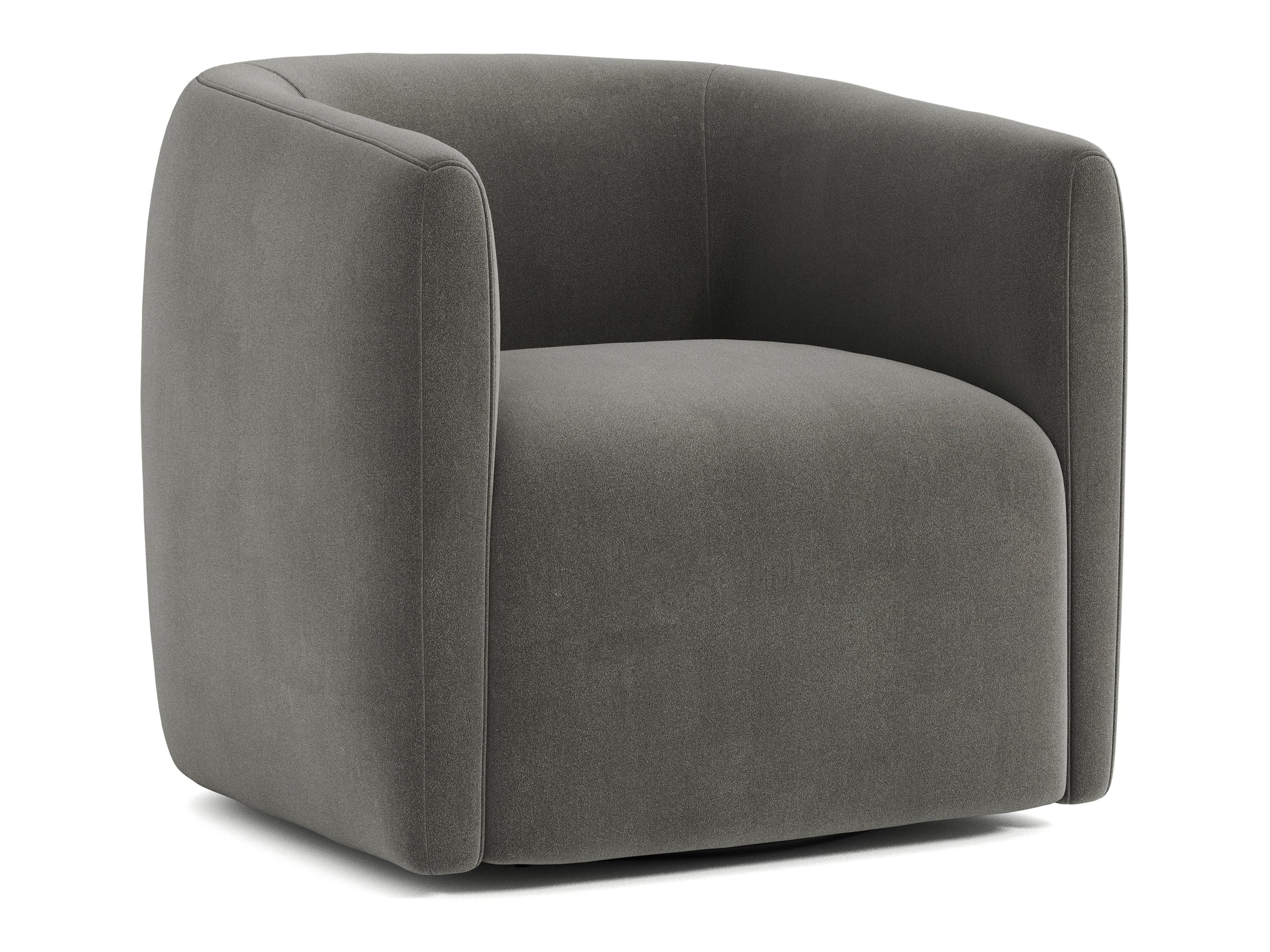 Aline Grey Fabric Swivel Chair