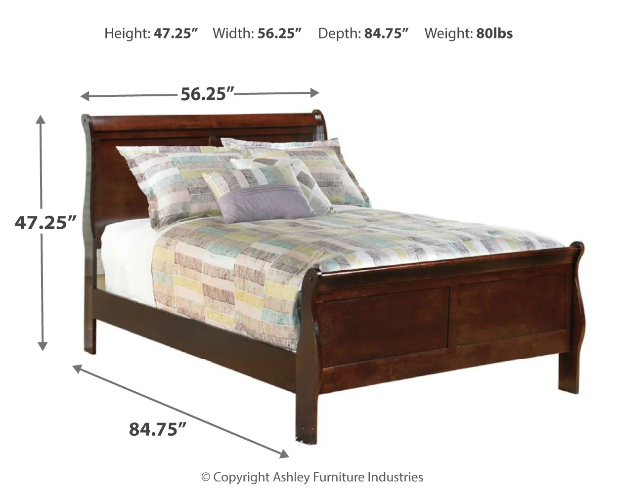 Alisdair Reddish Brown Full Sleigh Bedroom Set with Chest - Image 5