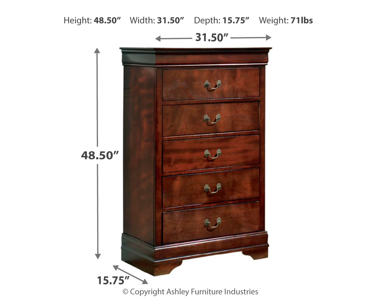 Alisdair Reddish Brown King Sleigh Bedroom Set with Chest (Online Special Price) - Image 3