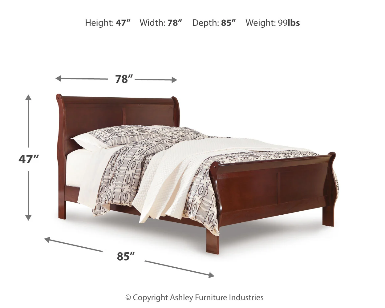 Alisdair Reddish Brown King Sleigh Bedroom Set with Chest - Image 5