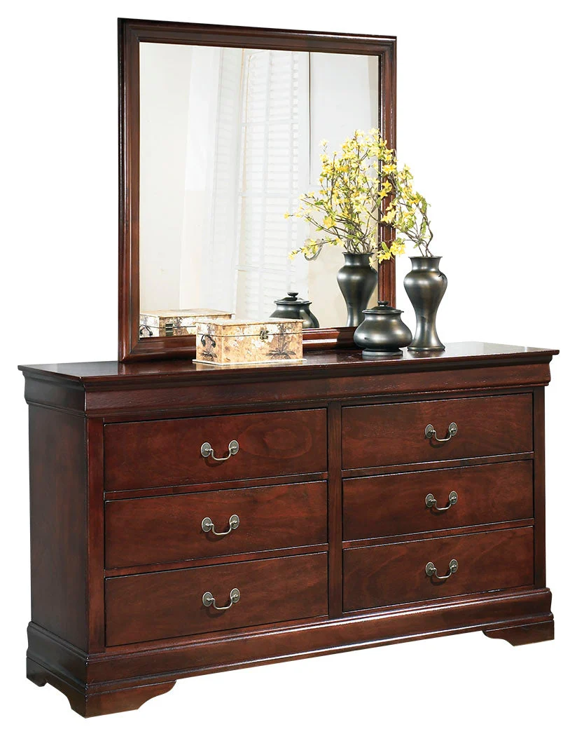 Alisdair Reddish Brown Twin Sleigh Bedroom Set with 2 Dressers, Mirror and Nightstand (Online Special Price) - Image 4