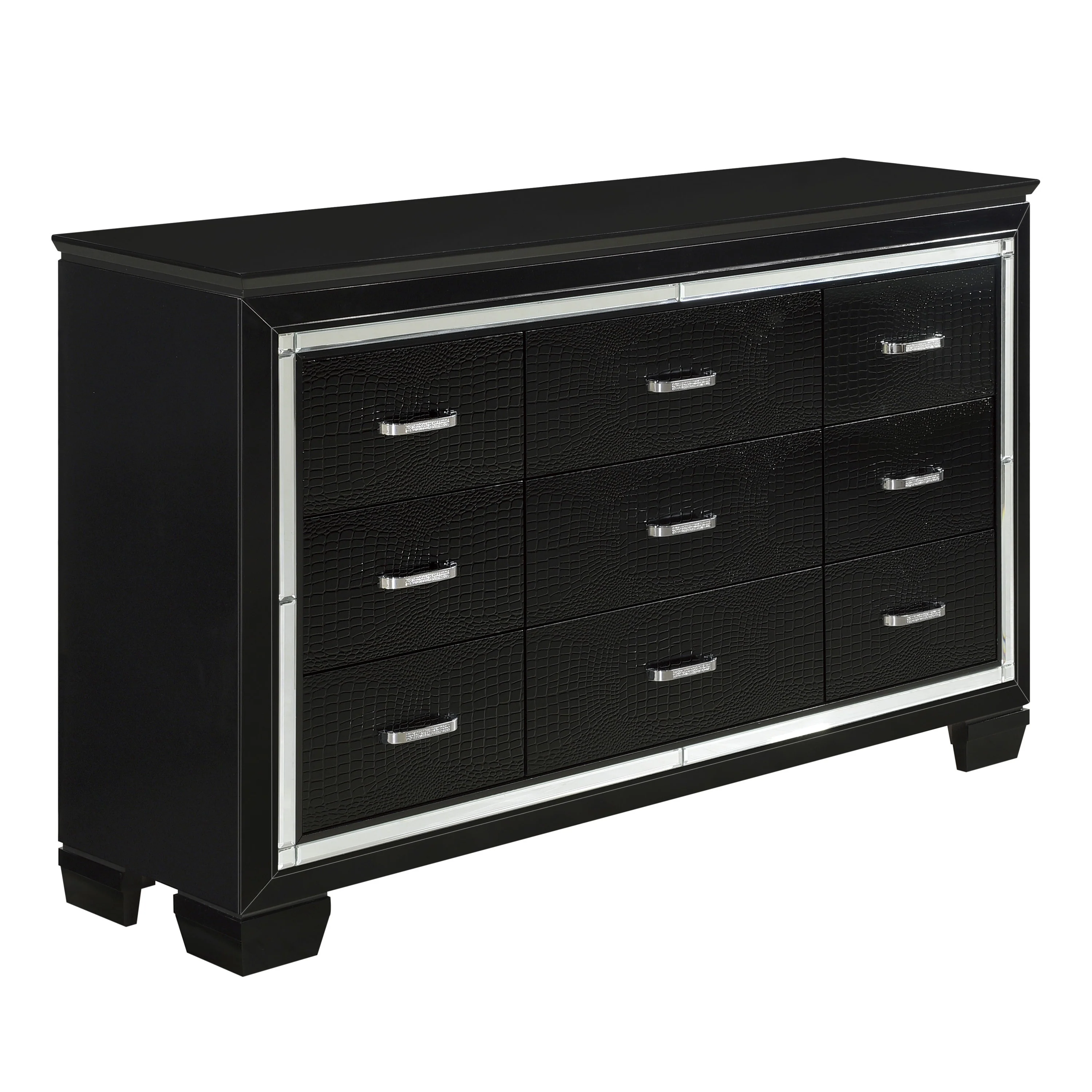 Allura Black 4-piece Queen Bedroom Set - Image 4