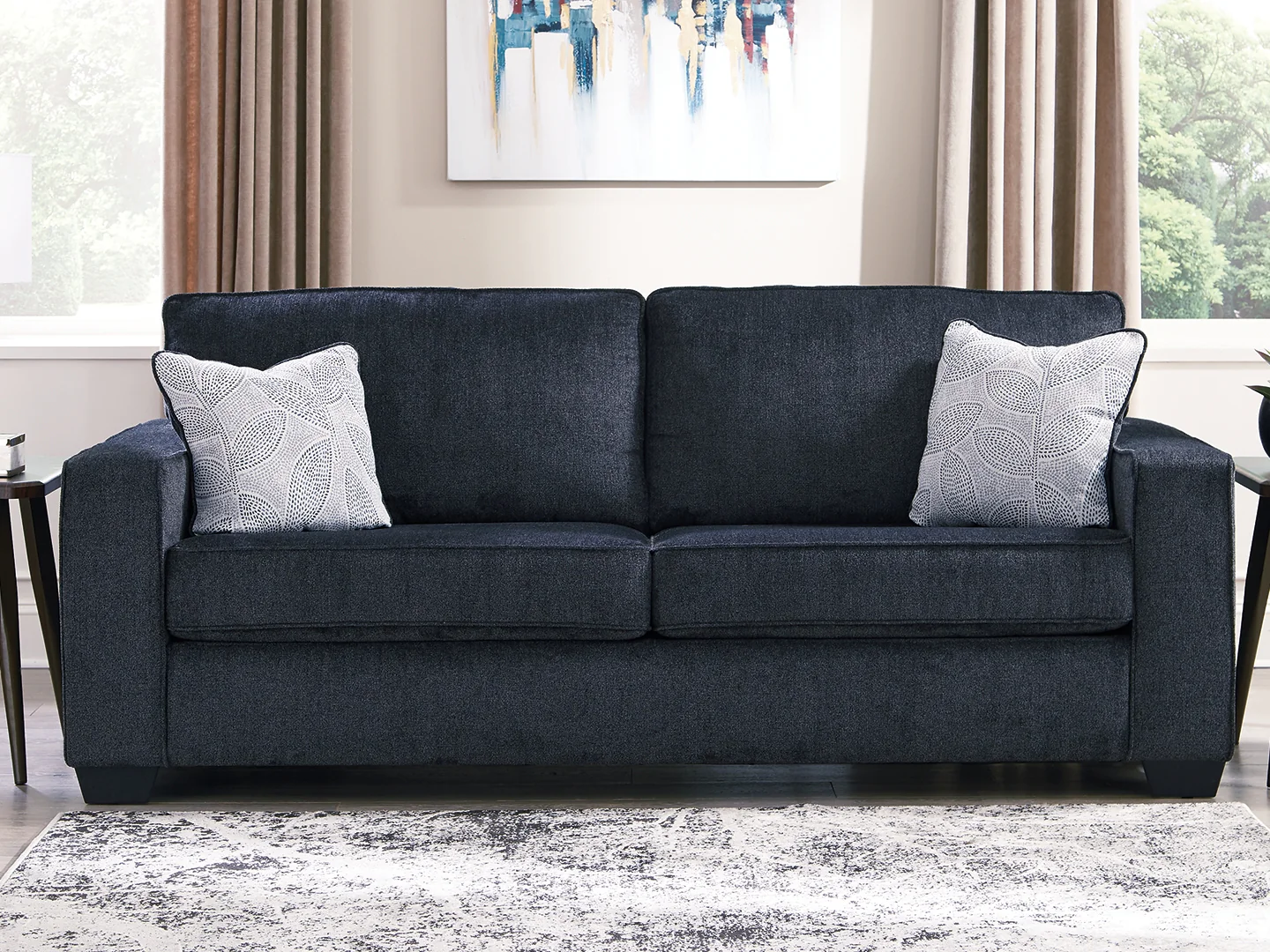 Altari Slate Queen Sofa Sleeper, Loveseat, Chair and Oversized Ottoman - Image 9