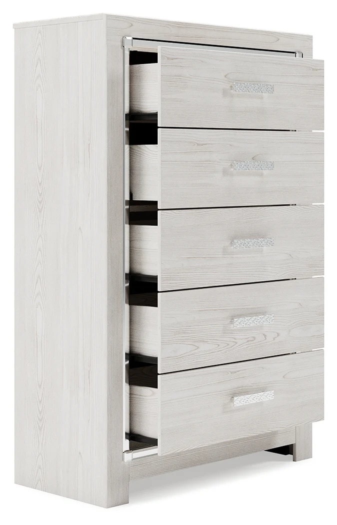 Altyra White Full Upholstered Panel Bed, Dresser, Mirror, Chest and Nightstand - Image 12