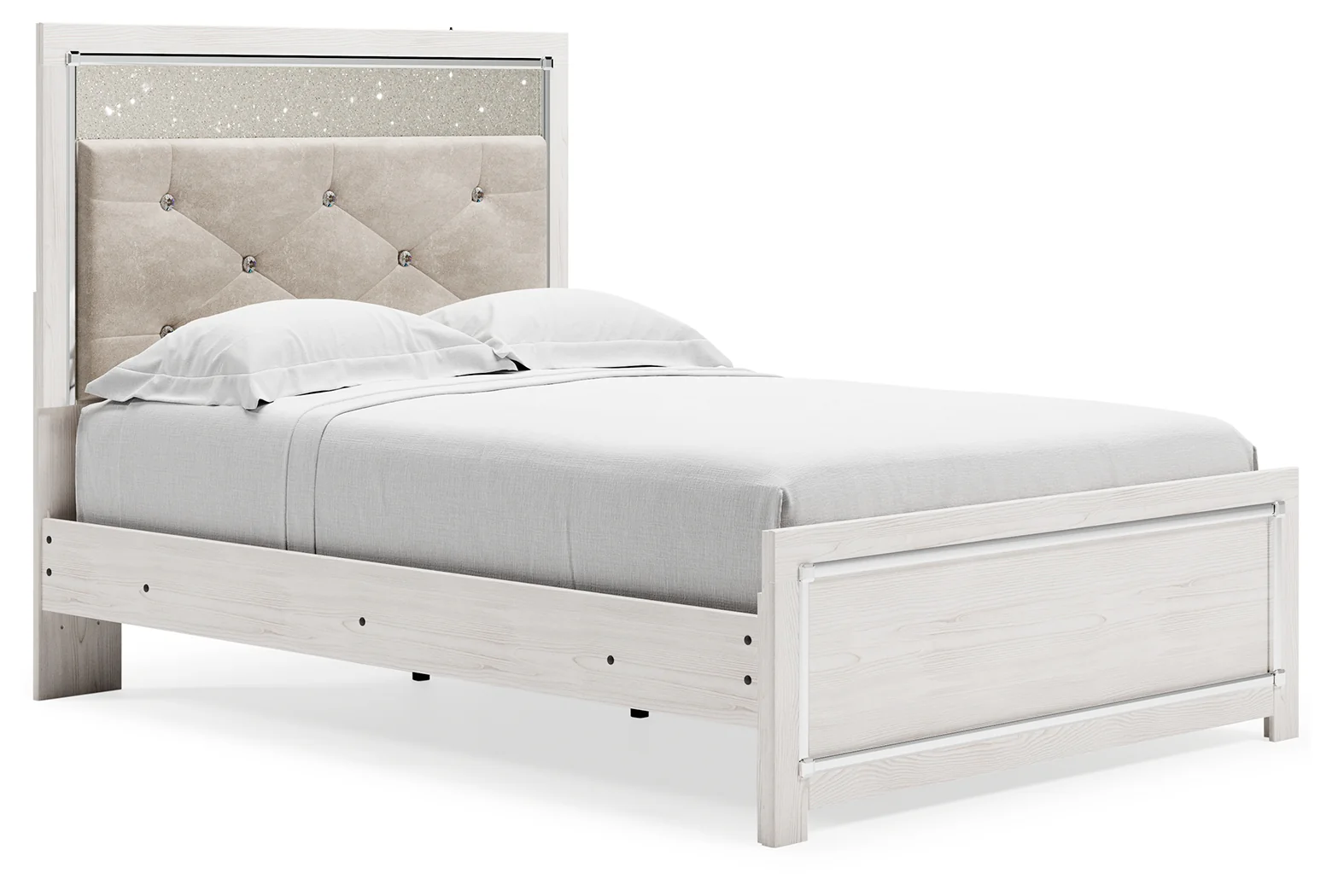 Altyra White Full Upholstered Panel Bed, Dresser, Mirror, Chest and Nightstand - Image 19