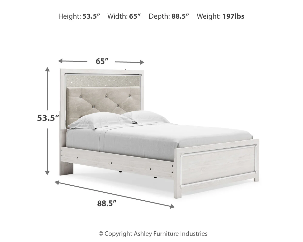 Altyra White Full Upholstered Panel Bed, Dresser, Mirror, Chest and Nightstand - Image 24