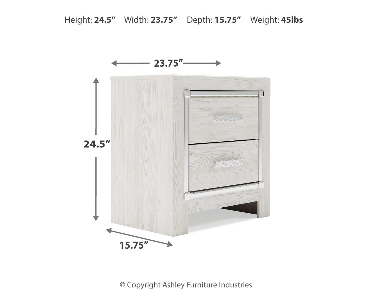 Altyra White Full Upholstered Panel Bed, Dresser, Mirror, Chest and Nightstand - Image 32