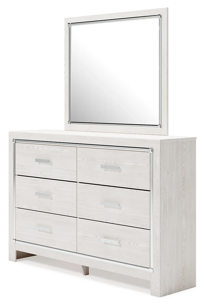 Altyra White Full Upholstered Panel Bed, Dresser, Mirror, Chest and Nightstand - Image 8