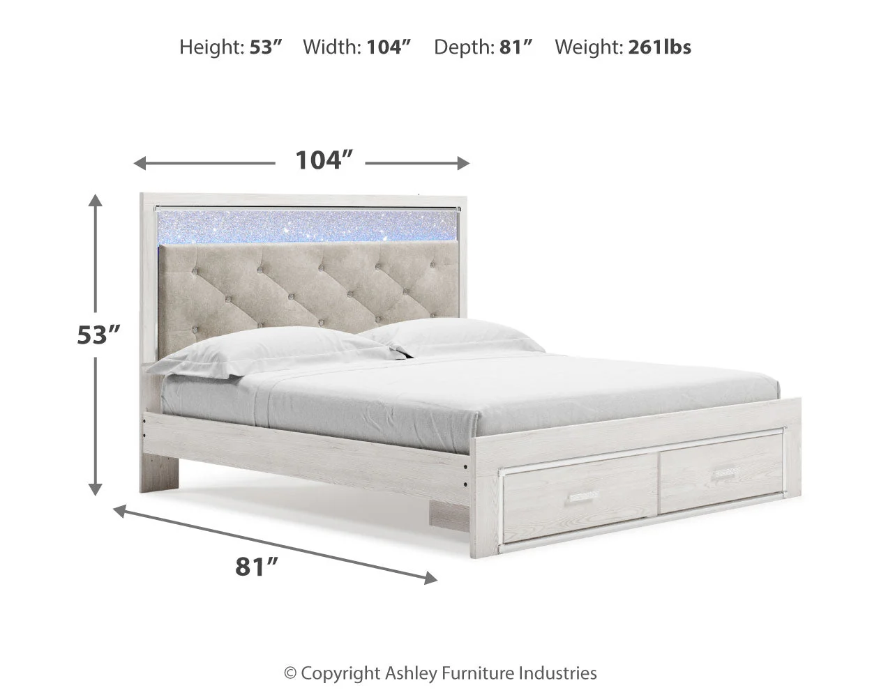 Altyra White King Storage Bedroom Set with Chest and 2 Nightstands (Online Special Price) - Image 16