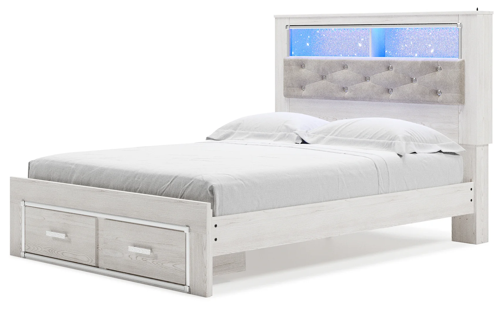 Altyra White Queen Panel Storage Bed, Dresser, Mirror and 2 Nightstands - Image 15