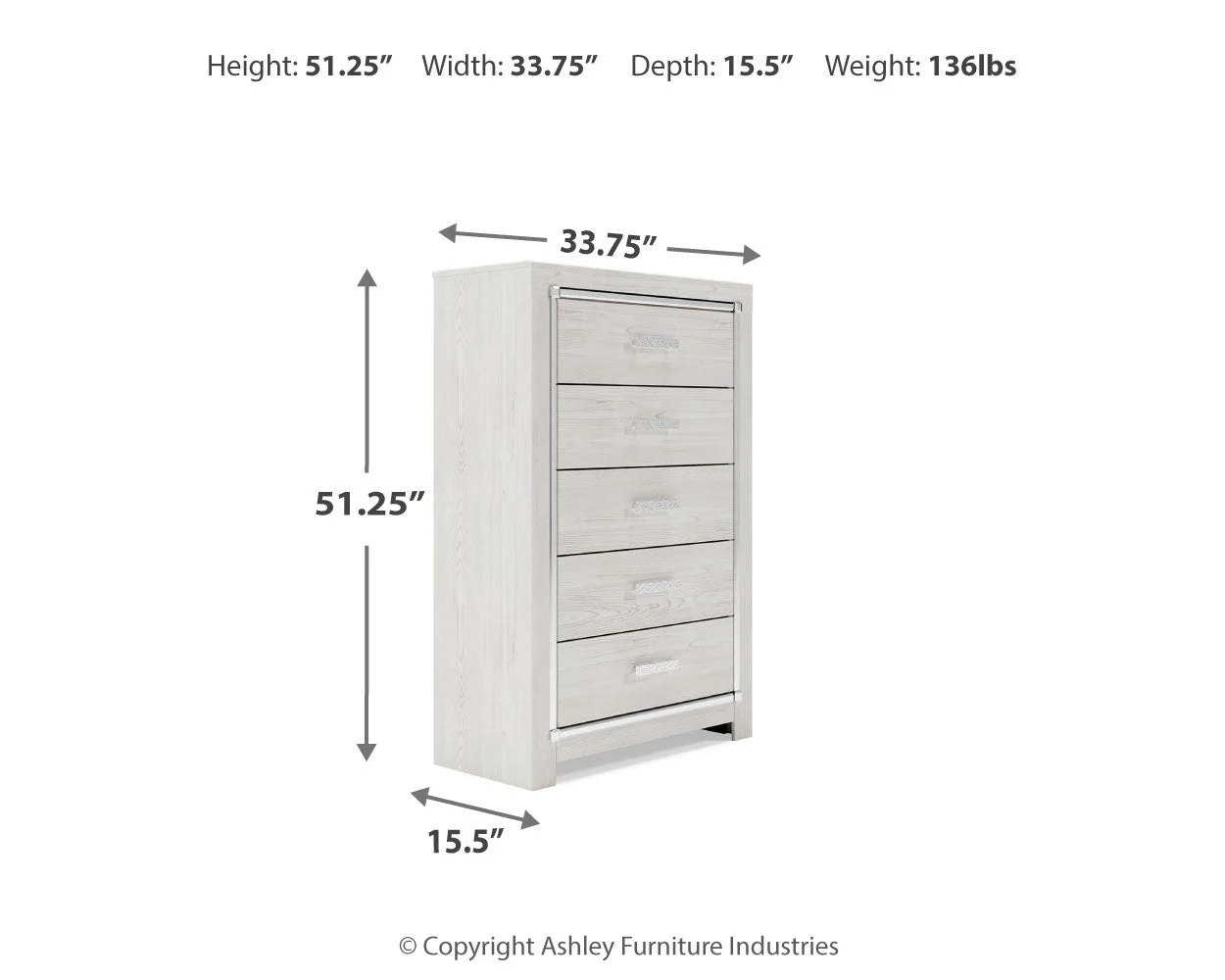 Altyra White Queen Storage Bedroom Set with Dresser Mirror, Chest and 2 Nightstands (Online Special Price) - Image 17