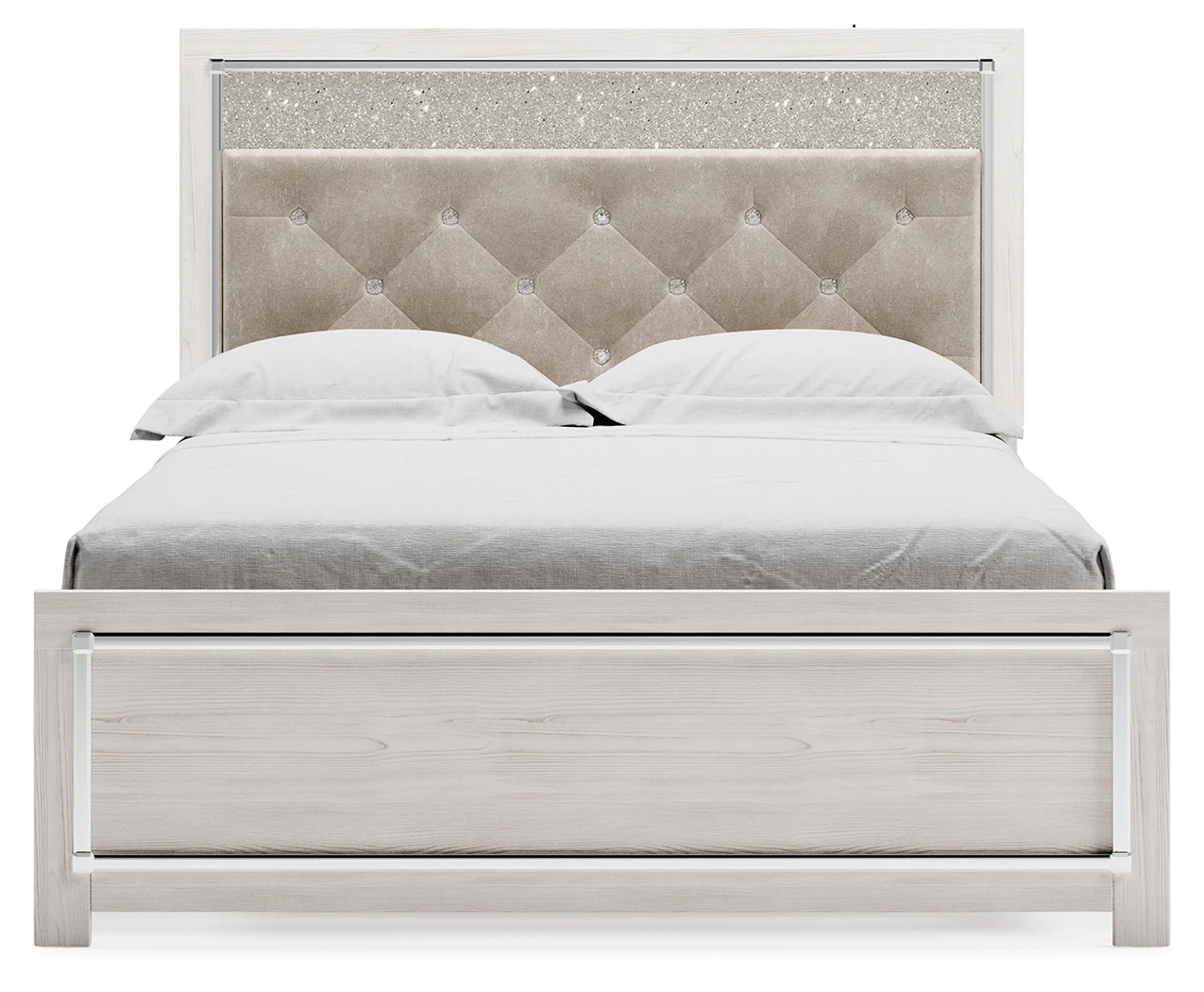 Altyra White Queen Upholstered Panel Bed, Dresser and Mirror (Online Special Price) - Image 9