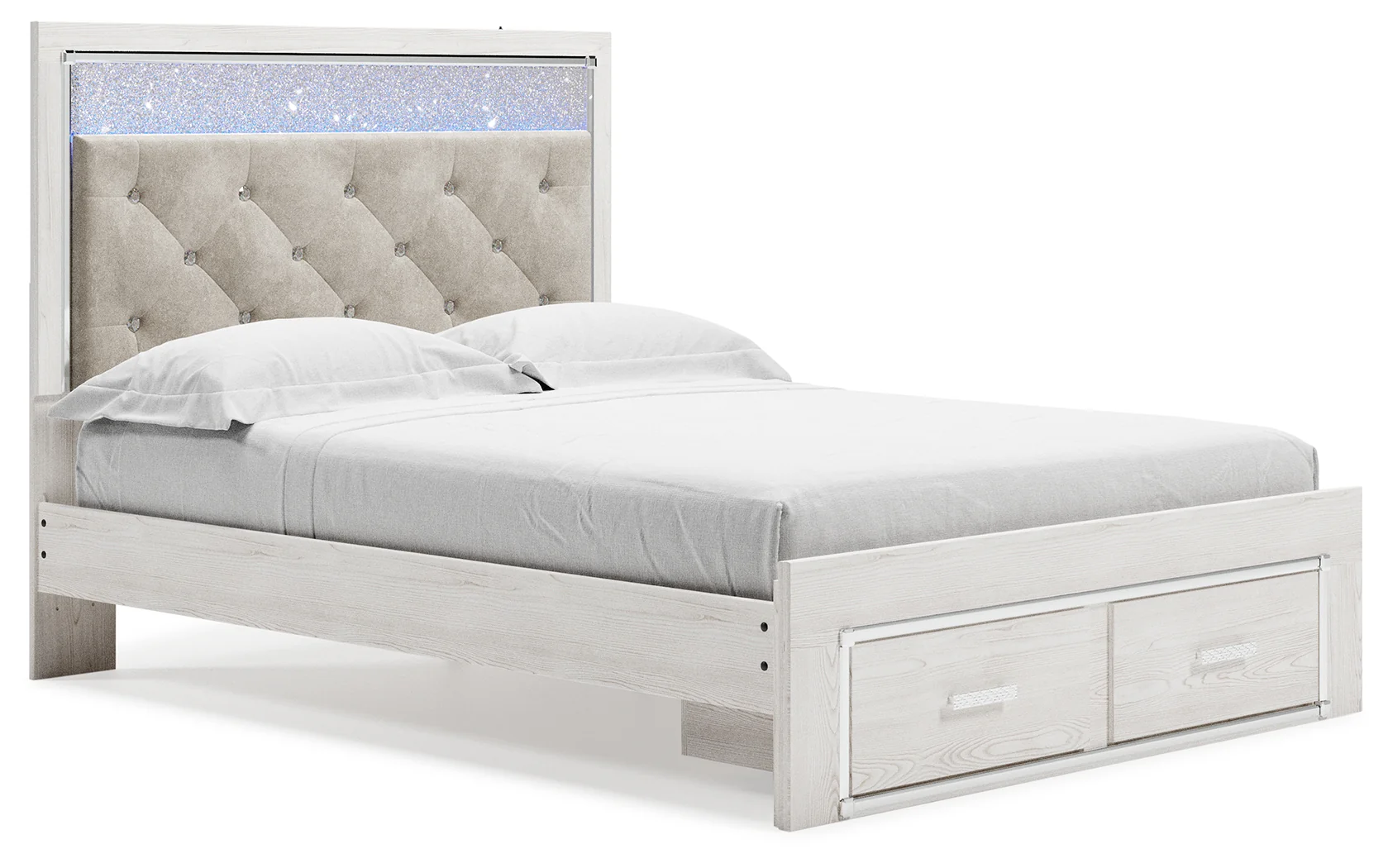 Altyra White Queen Upholstered Panel Storage Bed, Dresser and Mirror (Online Special Price) - Image 10