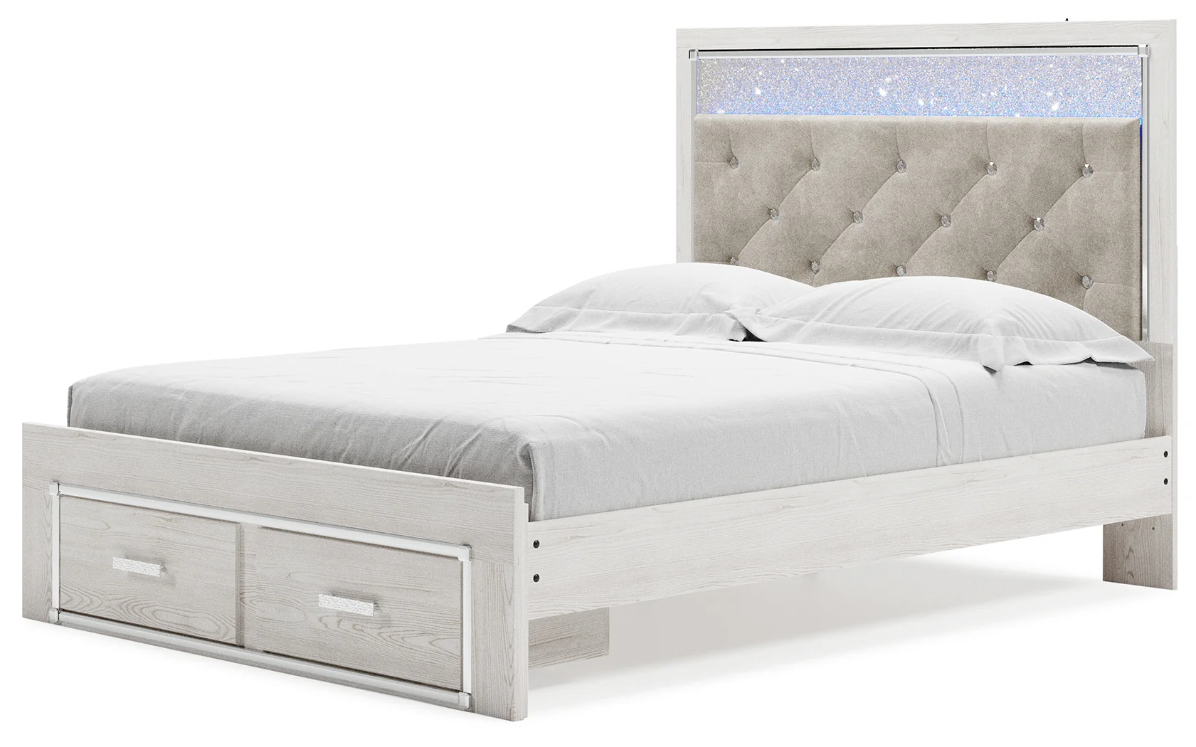 Altyra White Queen Upholstered Panel Storage Bed, Dresser and Mirror (Online Special Price) - Image 14