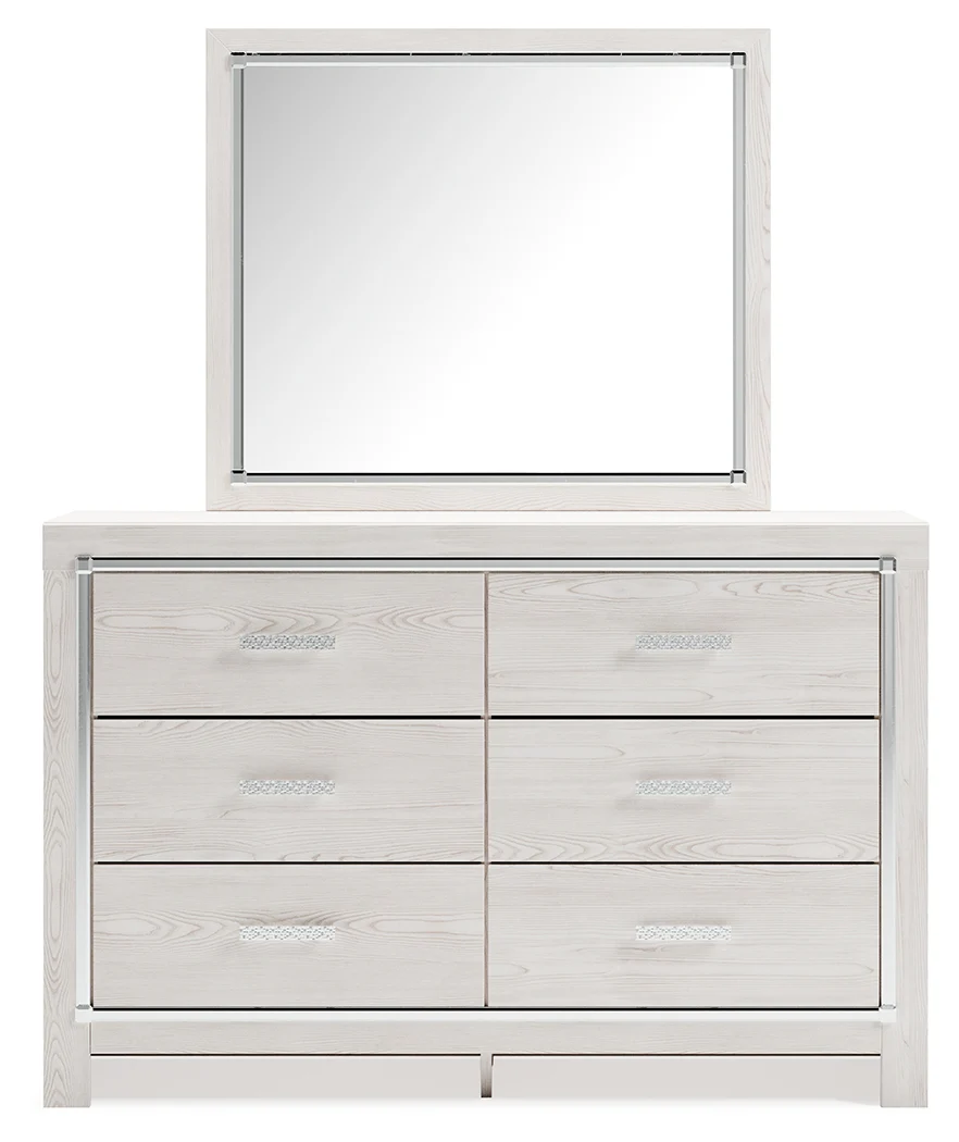 Altyra White Twin Panel Bedroom Set with Dresser, Mirror and Nightstand - Image 2