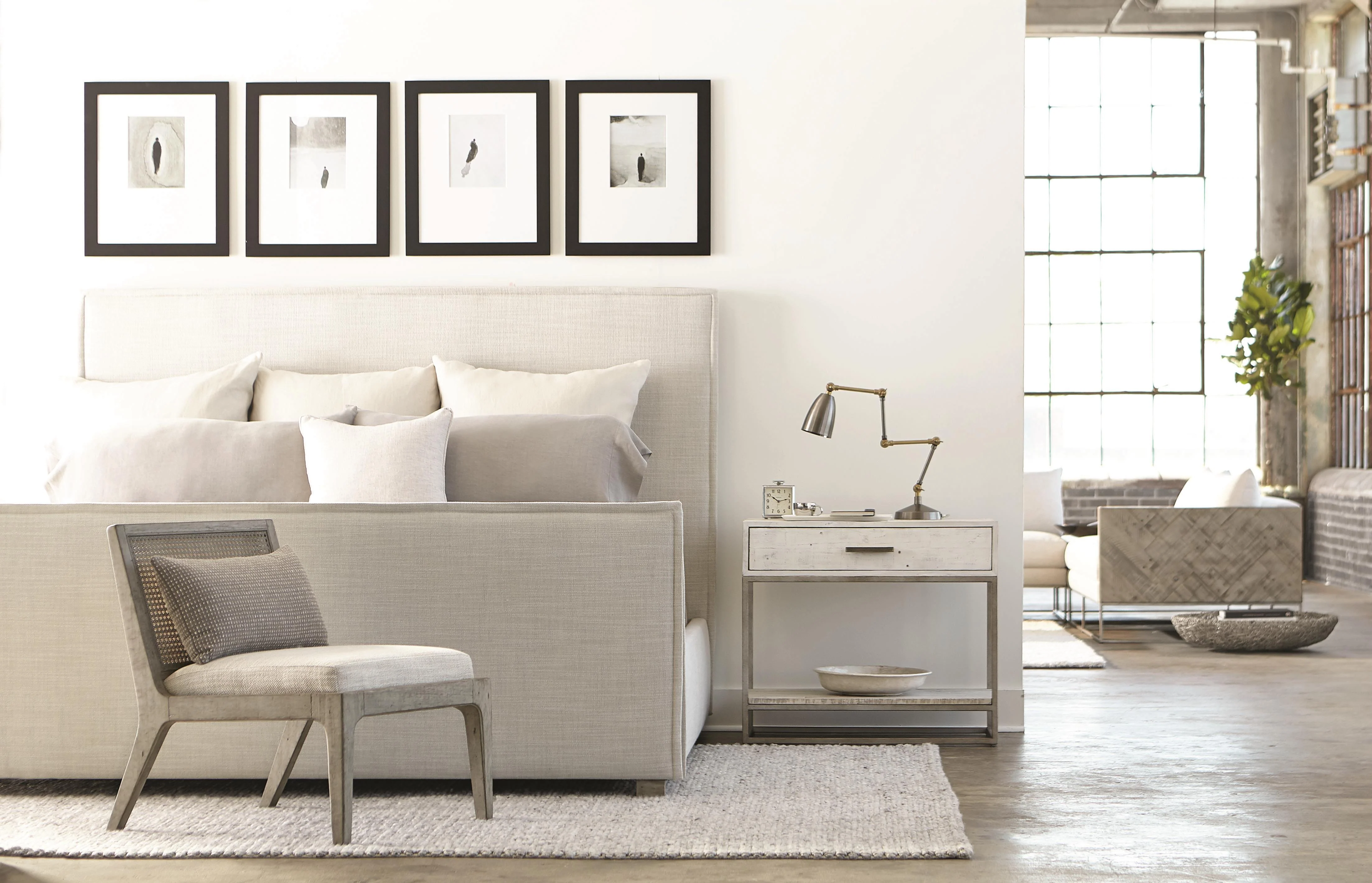 Alvar Glazed Silver/Brushed White Nightstand - Image 10
