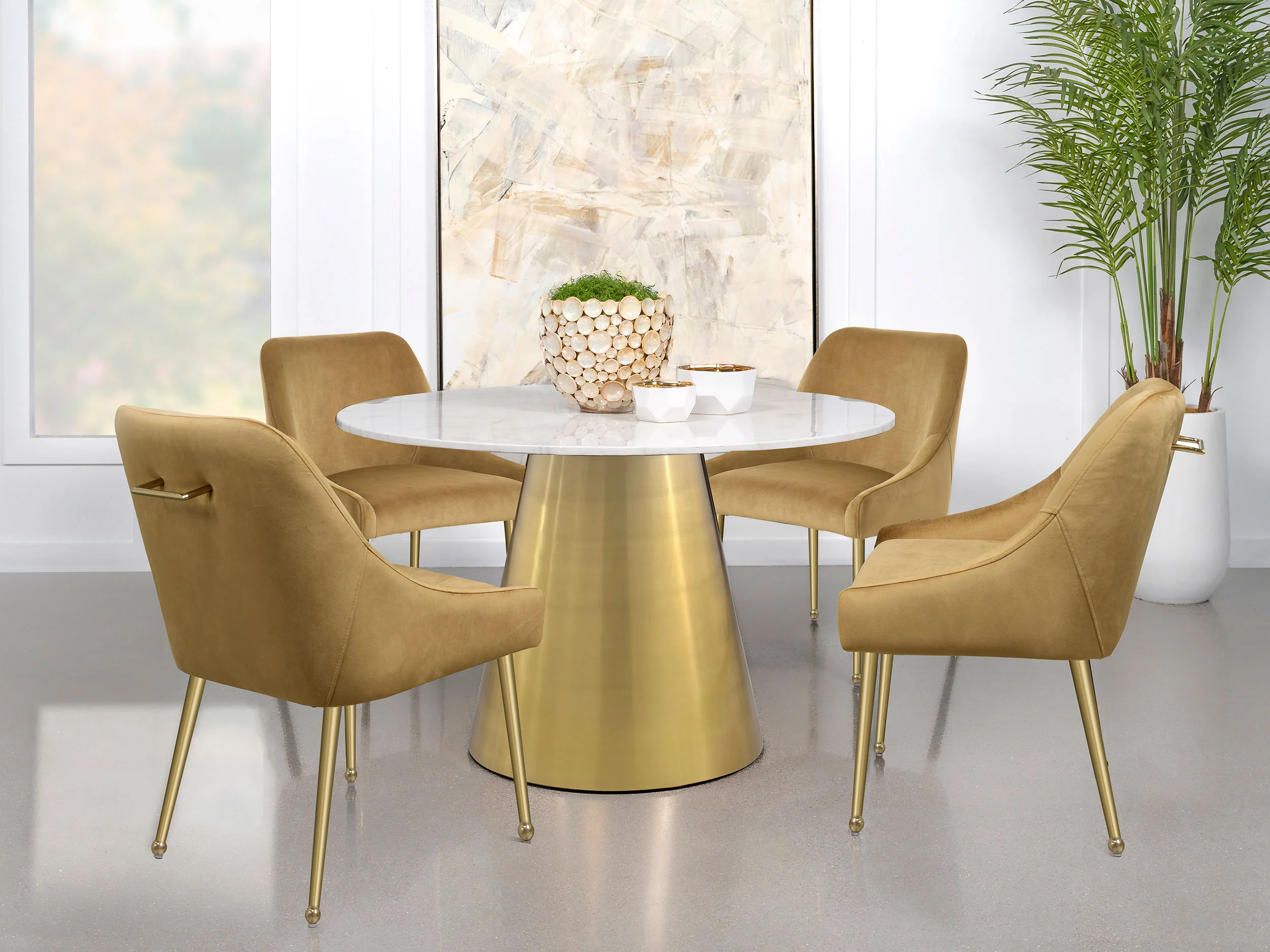 Ambrose White Marble Dining Room Table - Image 9