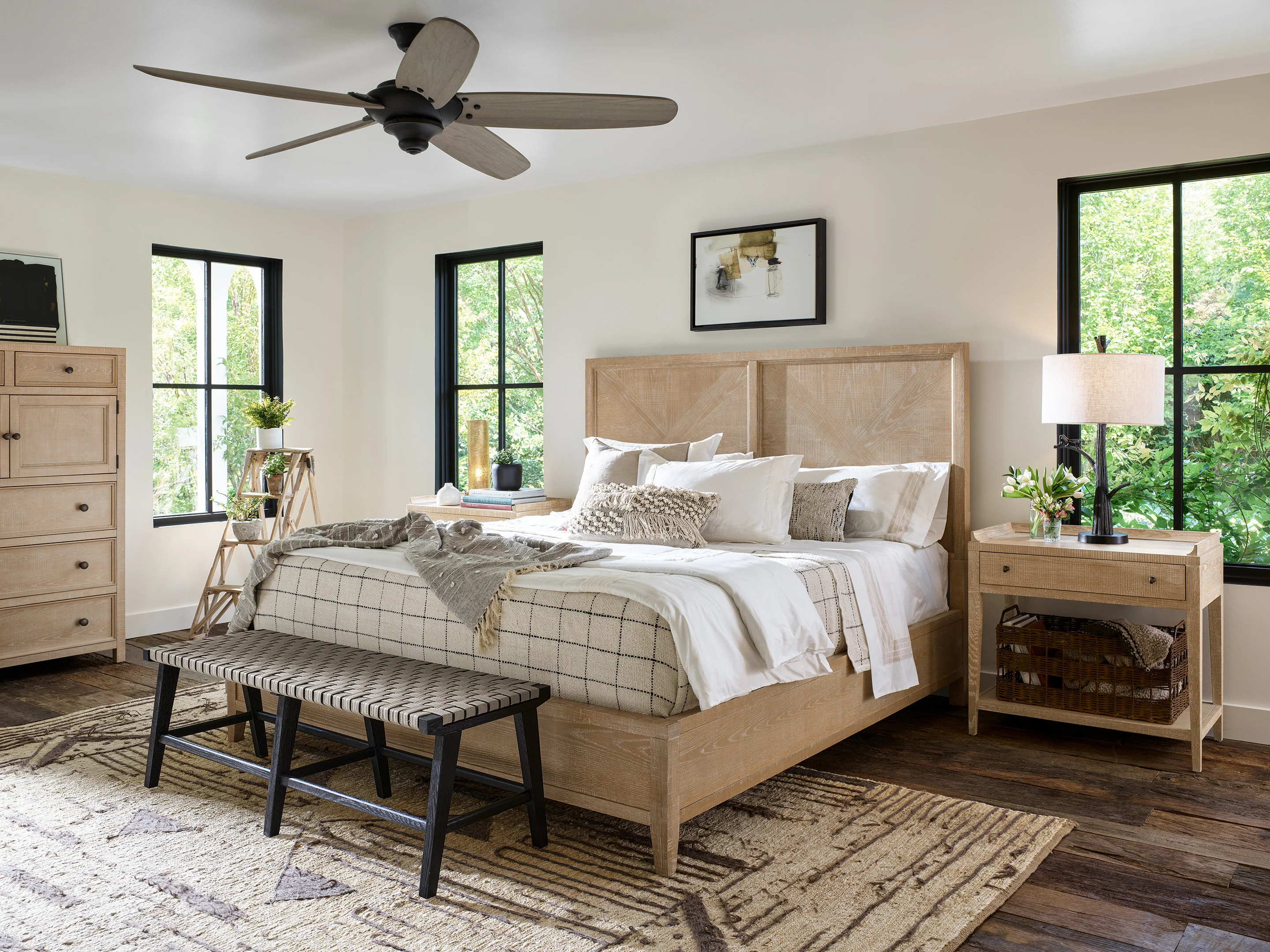 Ames Rustic Natural Oak King Bed - Image 4