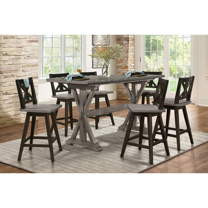 Amsonia Gray/Black Swivel Counter Chair (Set of 2) - Image 14