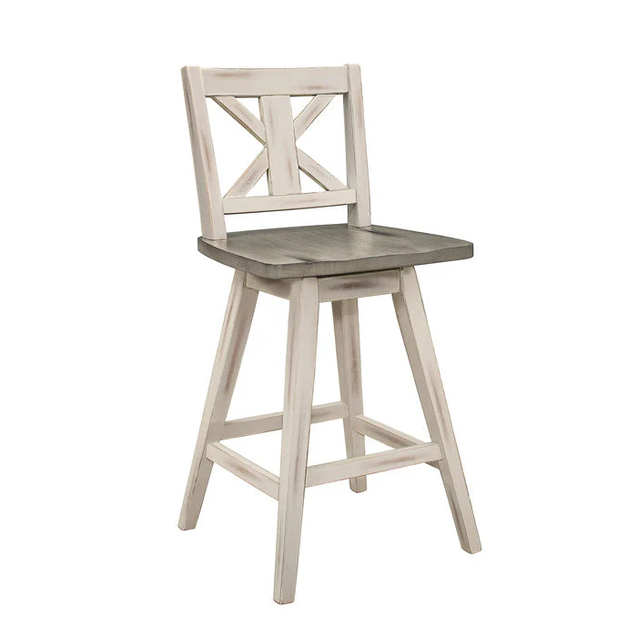 Amsonia Gray/White Swivel Counter Chair (Set of 2) - Image 11