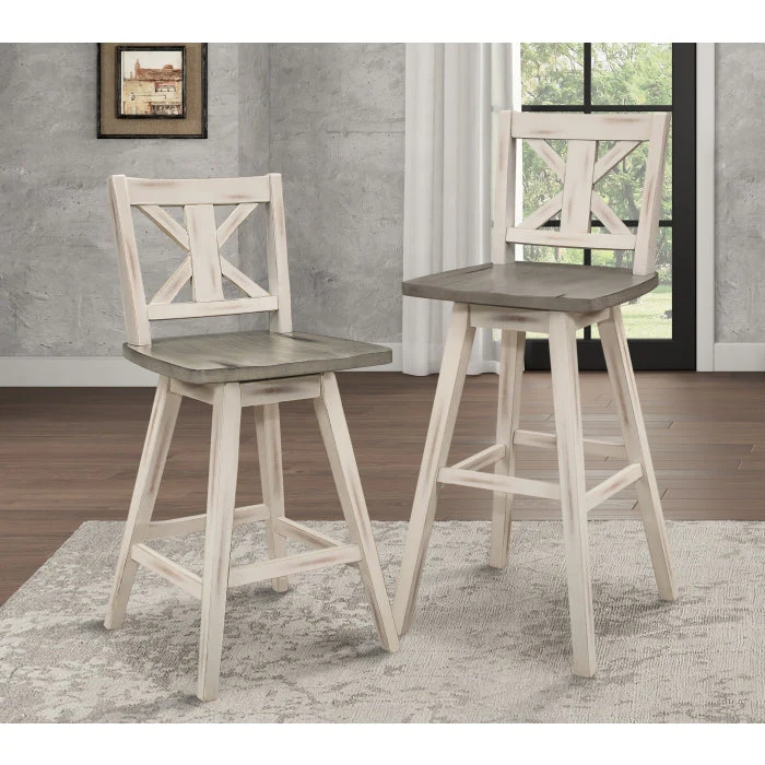 Amsonia Gray/White Swivel Counter Chair (Set of 2) - Image 15