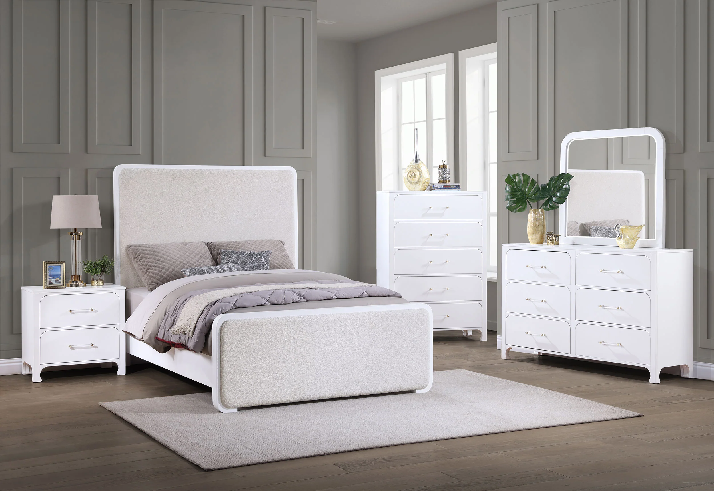 Anastasia Pearl White Dresser Mirror - Image 5