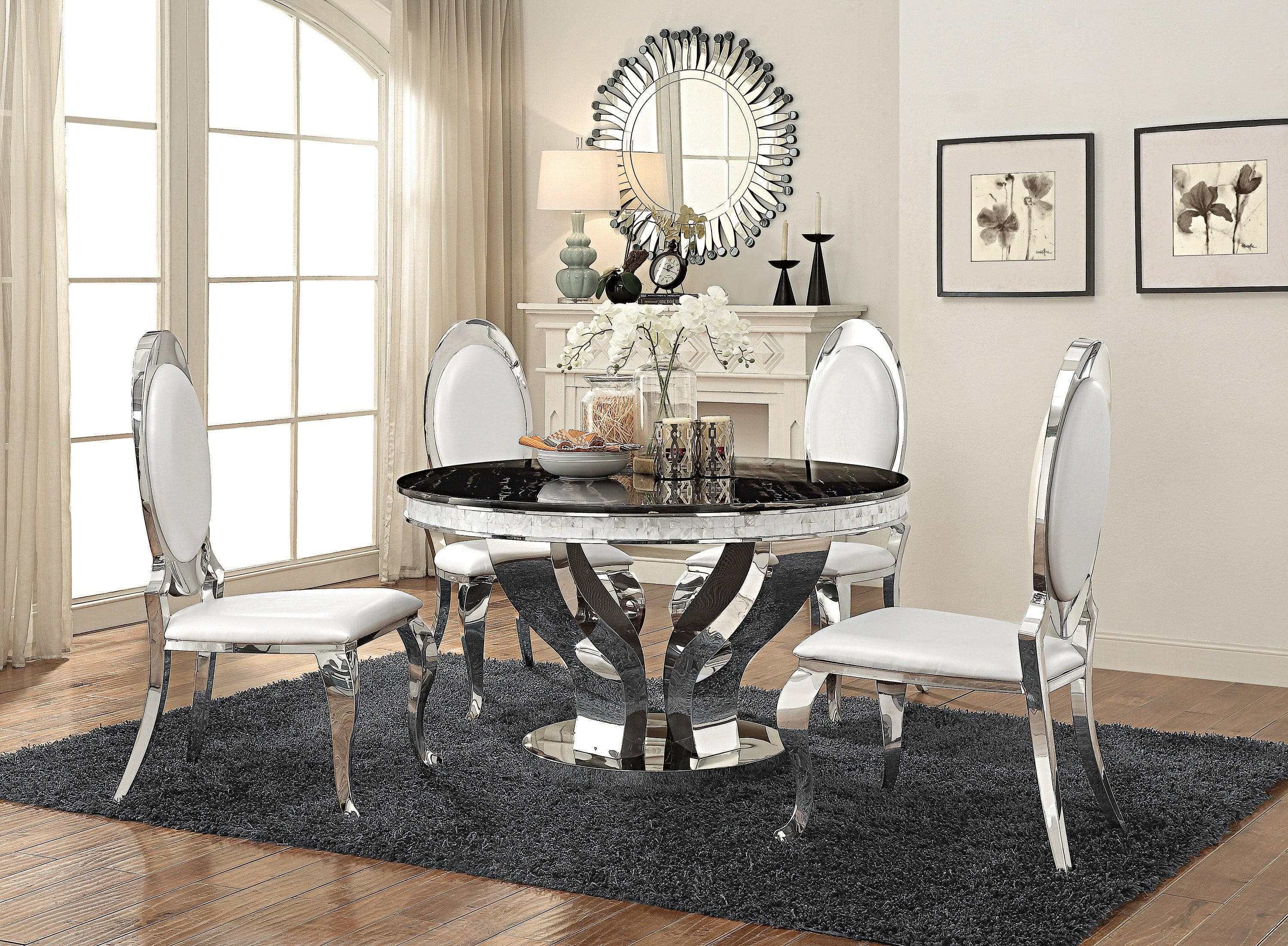 Anchorage Chrome & Black Round Dining Table - Image 4