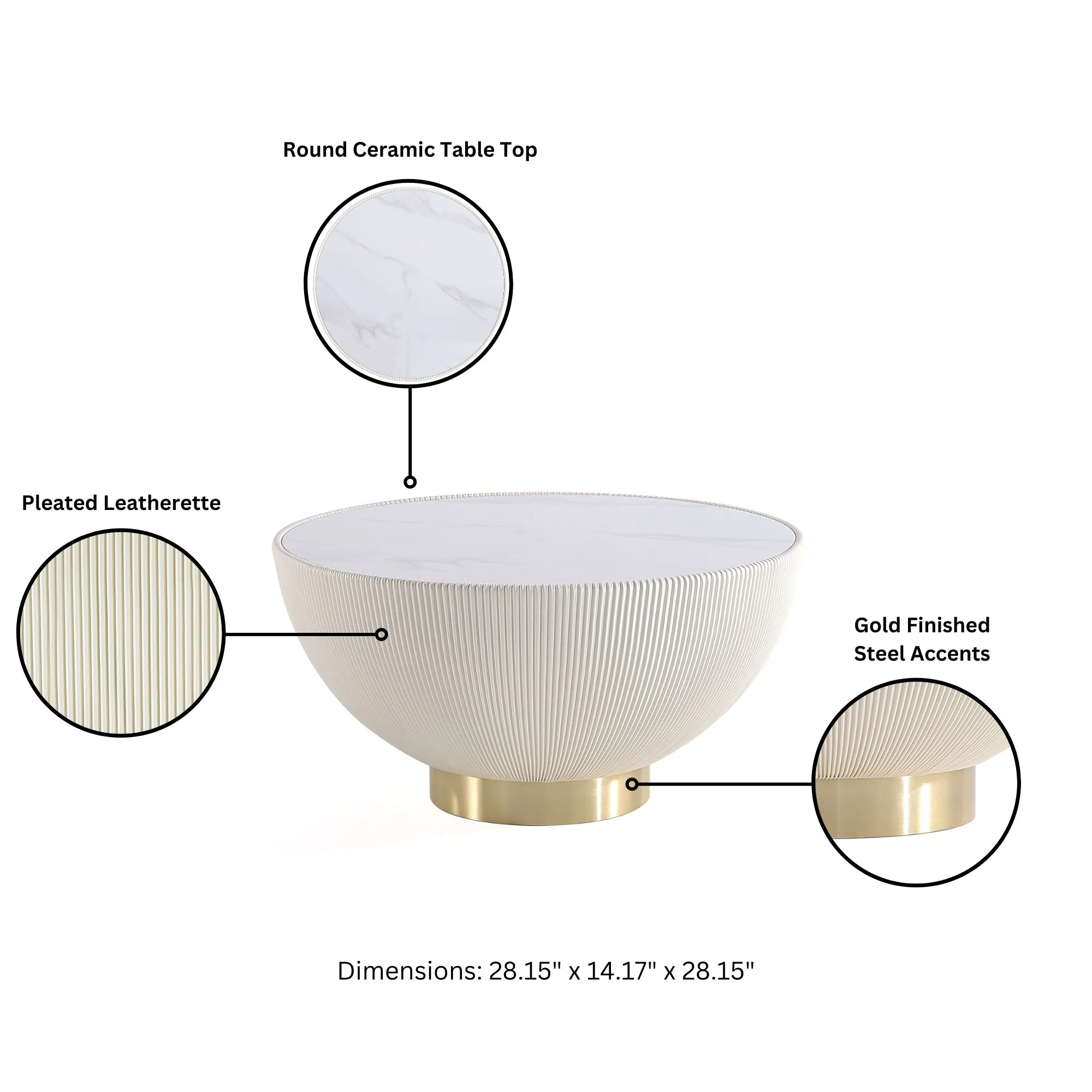 Anderson Coffee Table and End Table 2.0 in Cream (set of 2) - Image 4