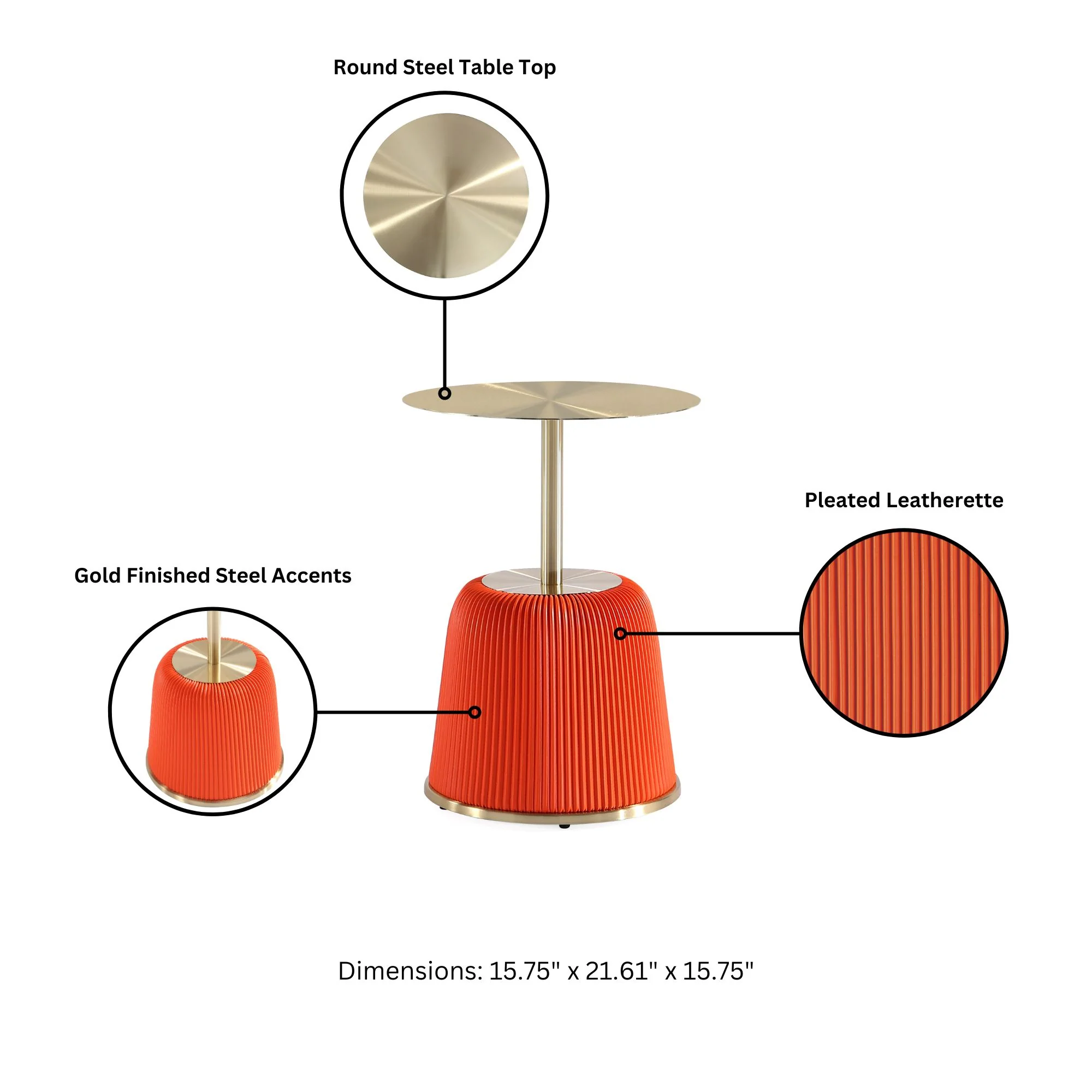 Anderson Coffee Table, End Table 1.0 and End Table 2.0 in Orange (set of 3) - Image 7