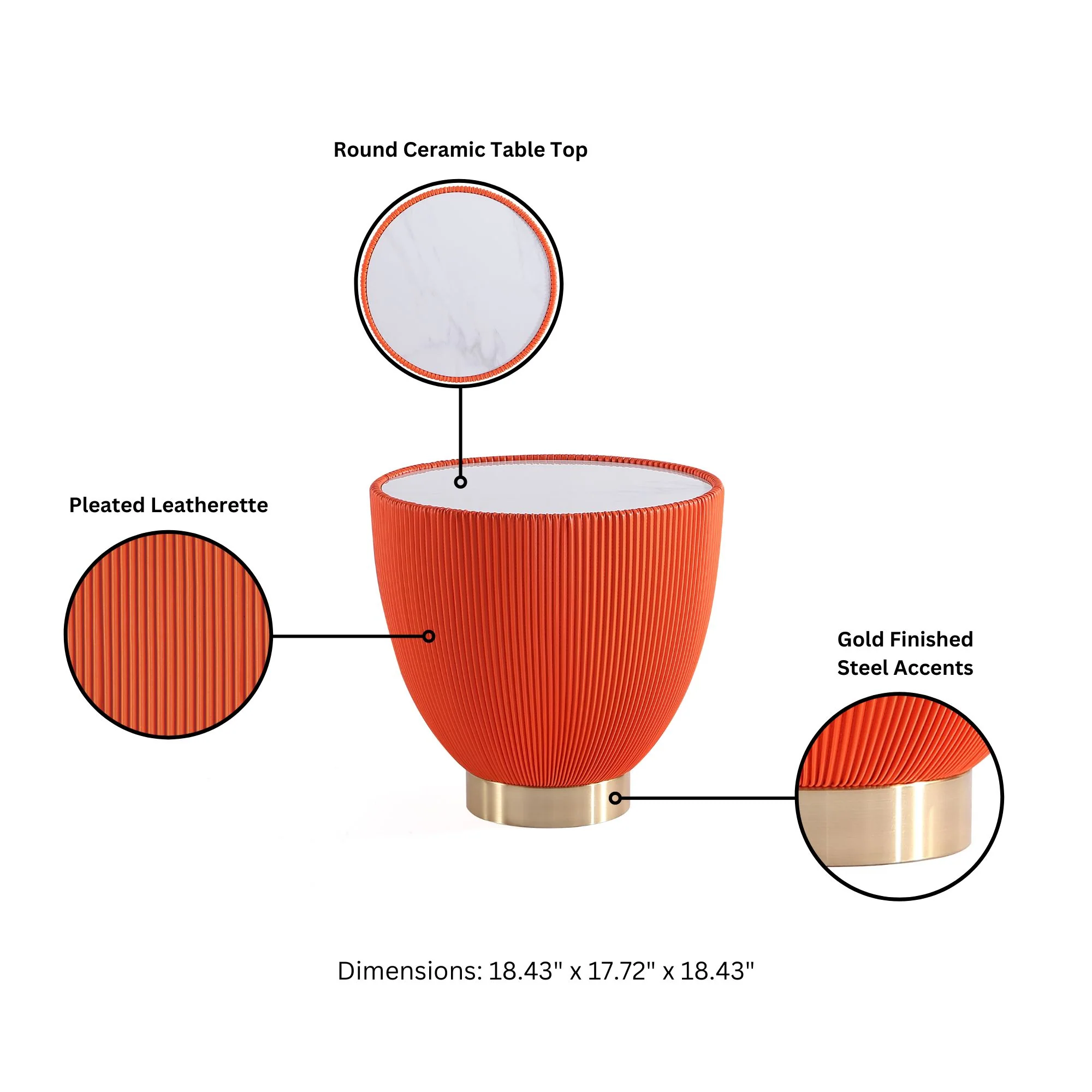 Anderson Coffee Table, End Table 1.0 and End Table 2.0 in Orange (set of 3) - Image 8