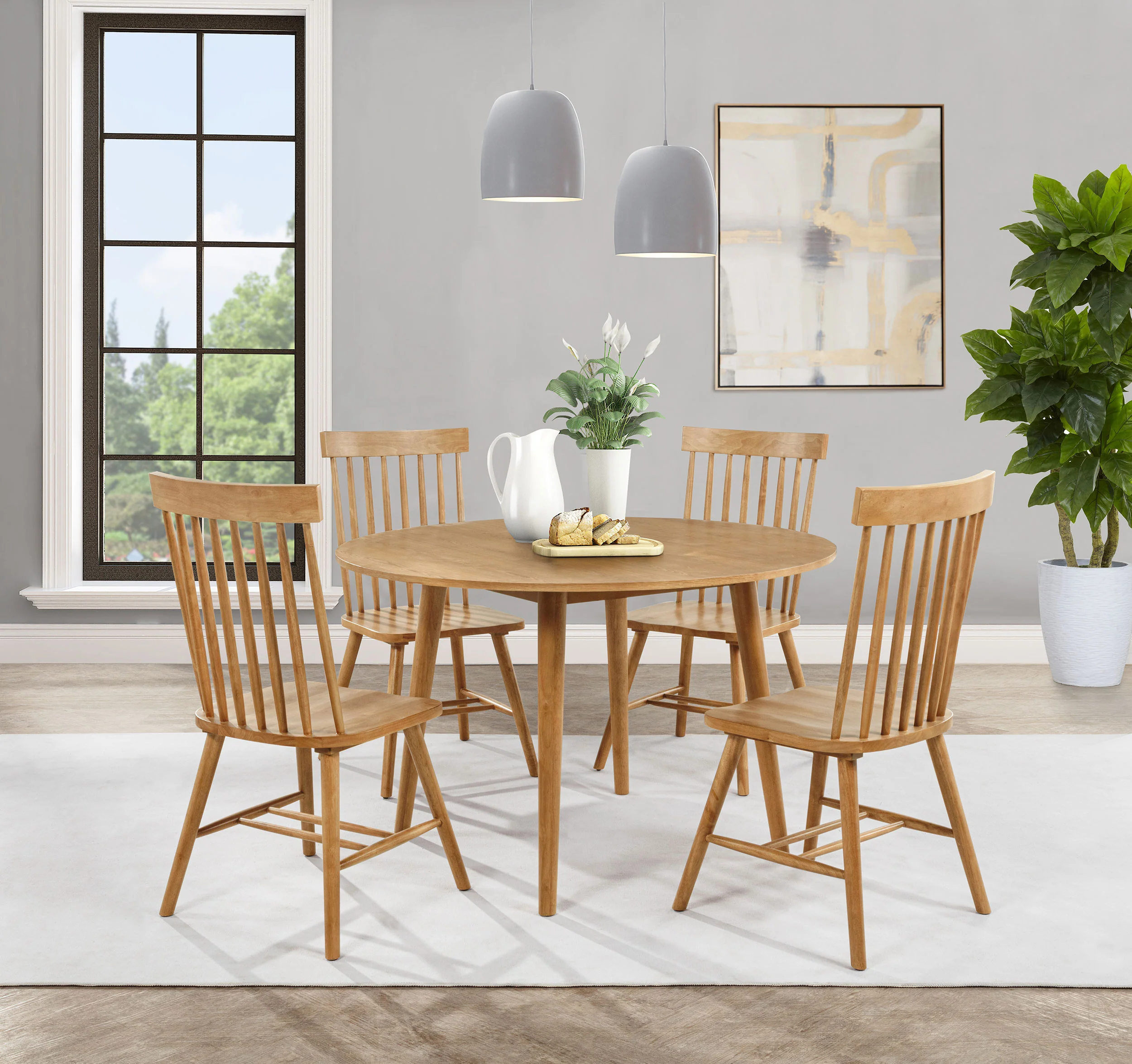 Andrews Light Ash 48-inch Round Wood Dining Room Table - Image 6