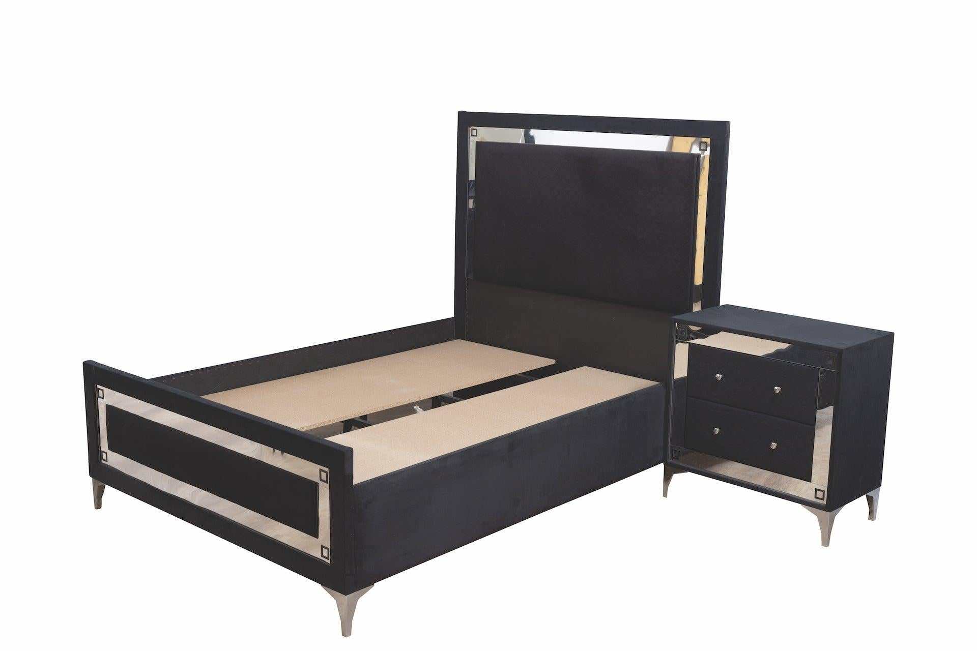 Angelina Black Queen Bedroom Set / 5pc - Image 2