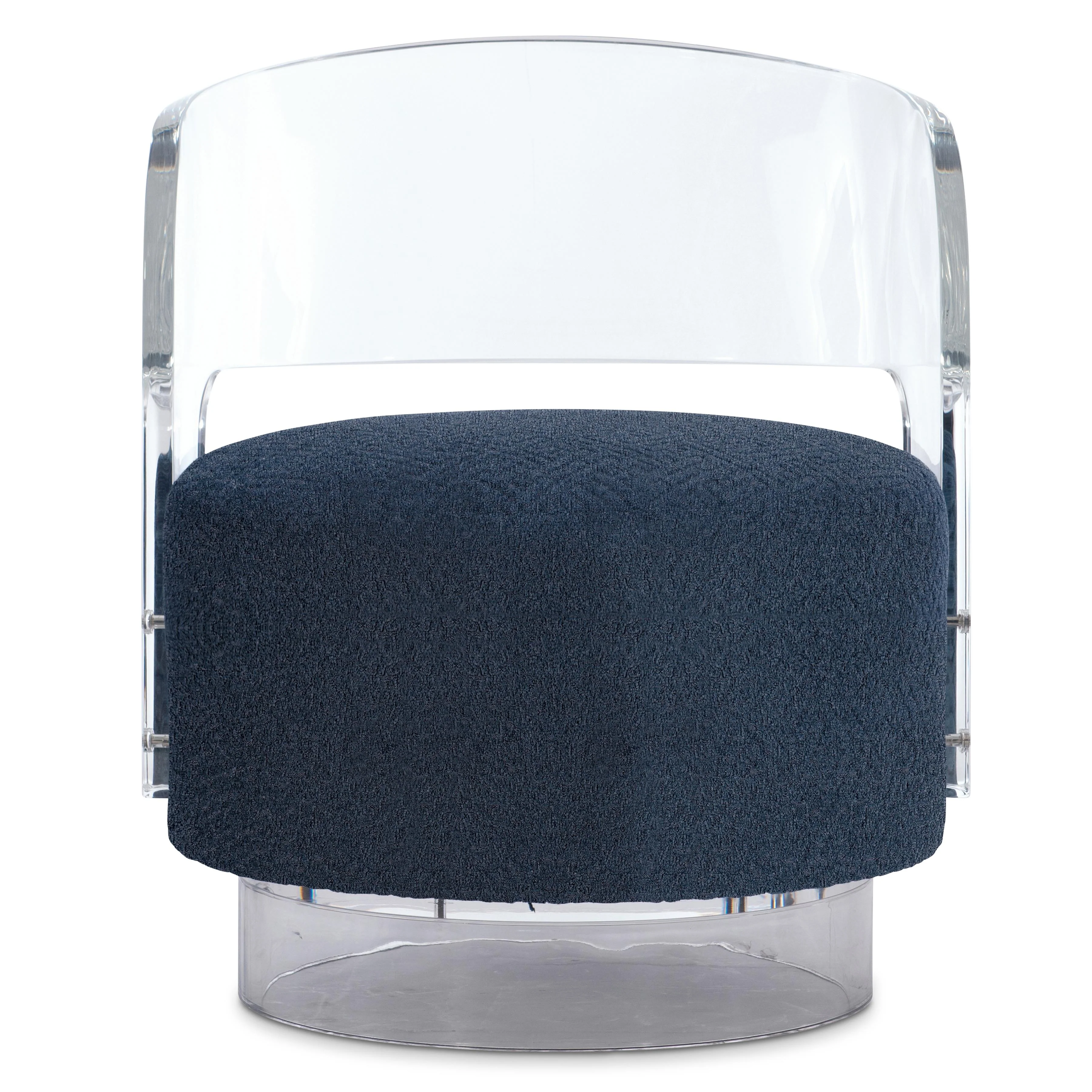 Angelina Clear/Blue Fabric Swivel Chair - Image 3