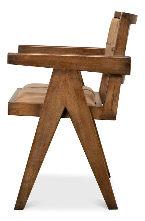 Angus Brown Chair Brown Leather - Image 2