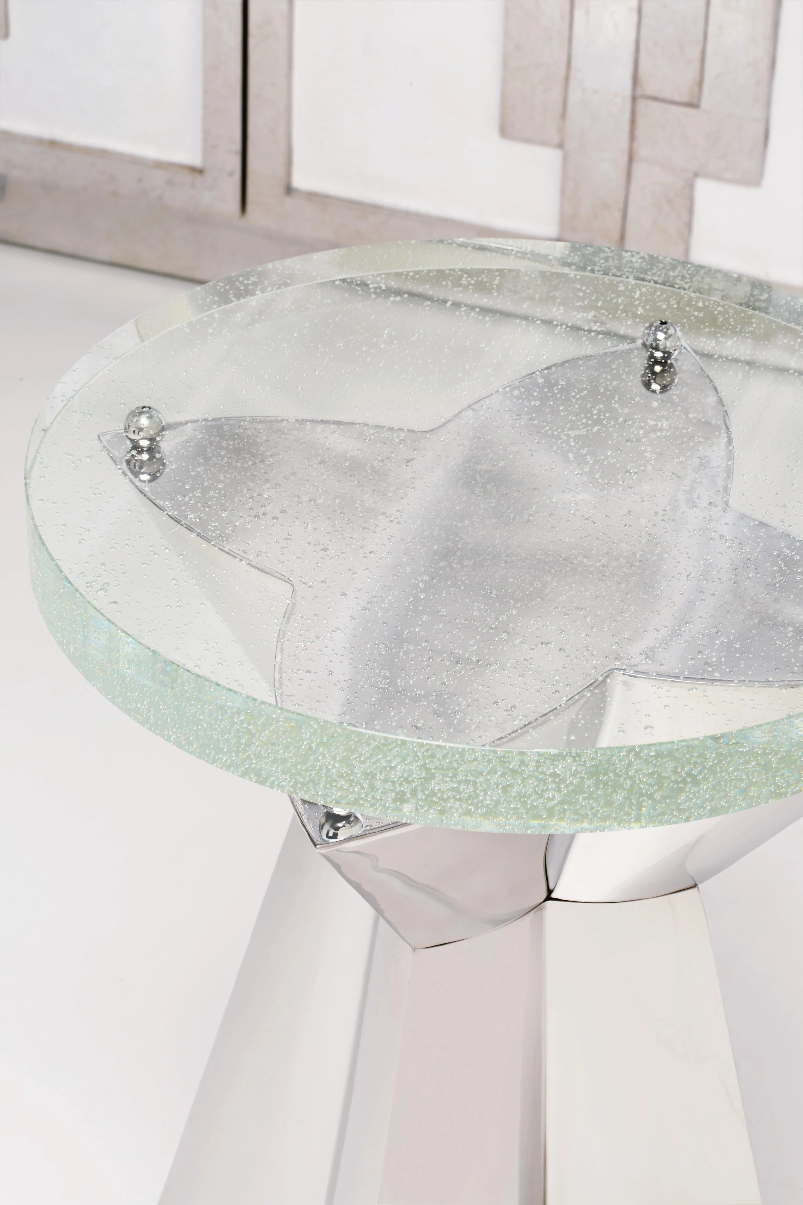 Anika Bubble Glass/Silver Accent Table - Image 5