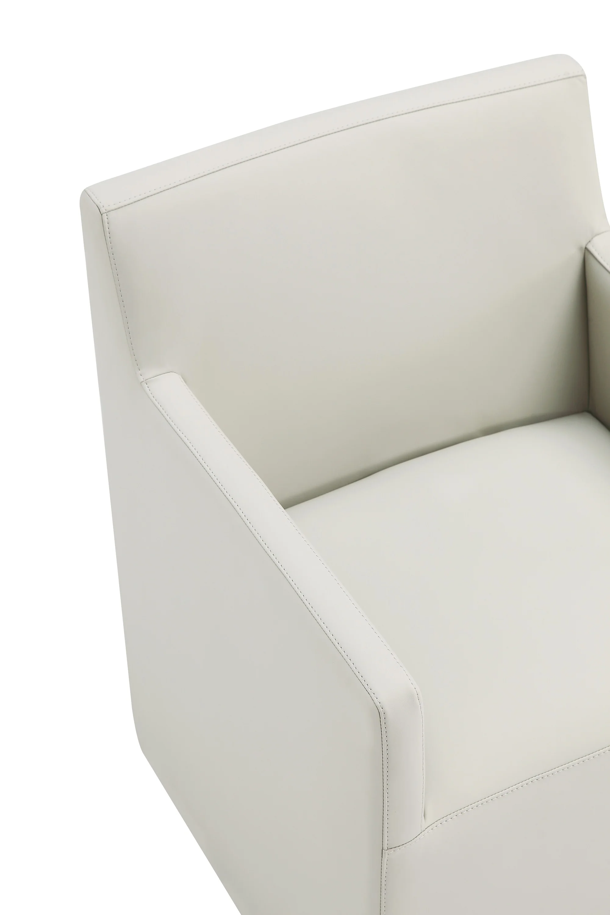 Anna Square Faux Leather Dining Armchair in Light Stone Grey - Image 9