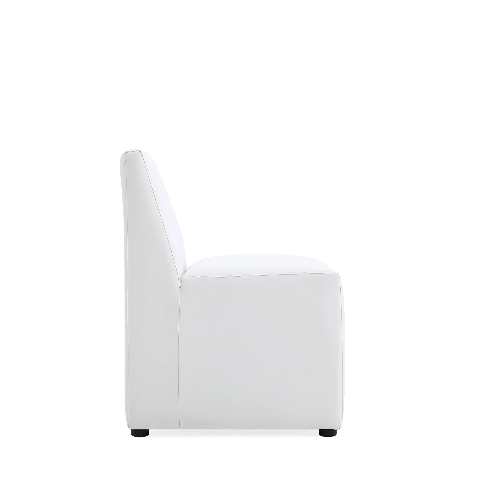 Anna Square Faux Leather Dining Chair in Cream (set of 2) - Image 6