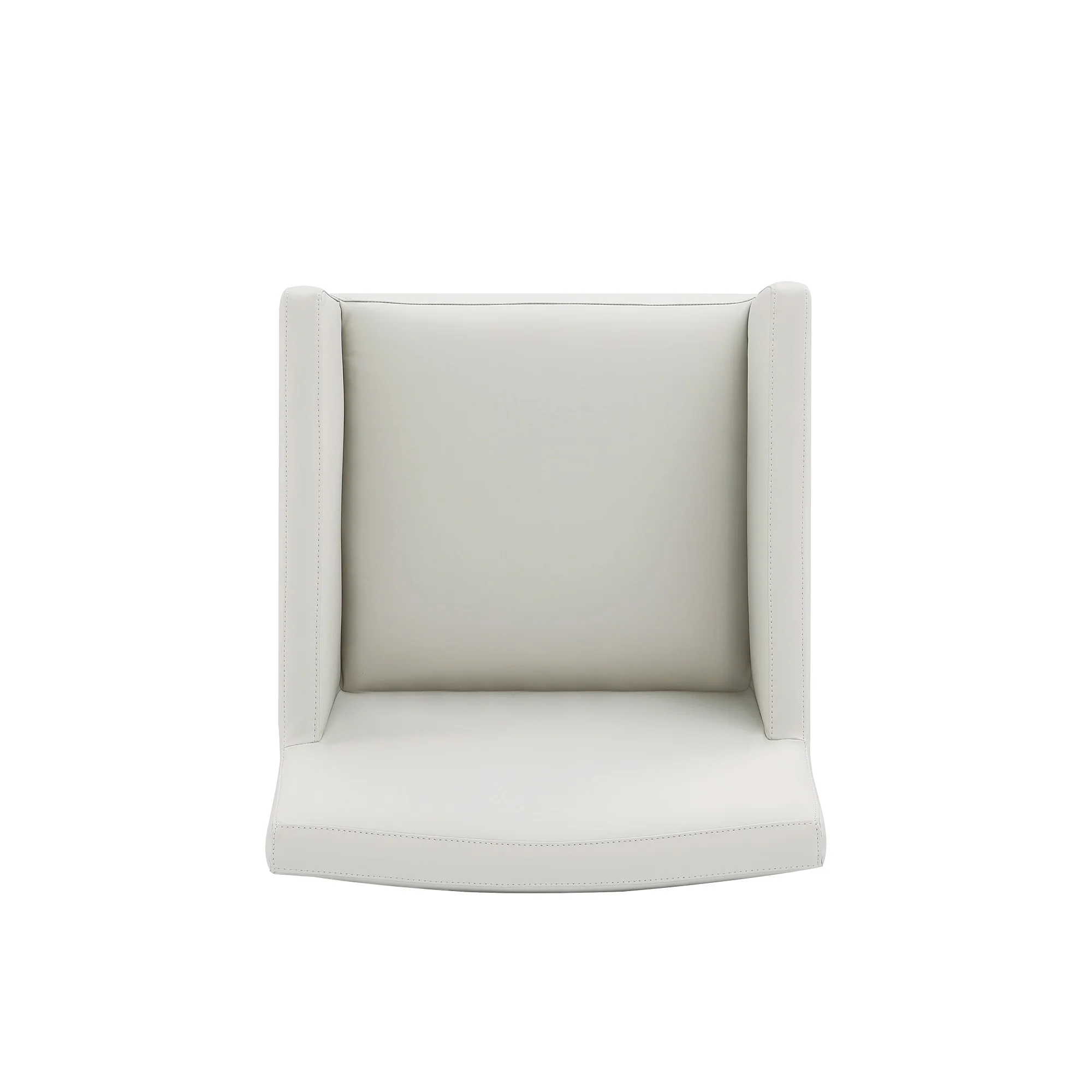 Anna Square Faux Leather Dining Arm Chair in Light Stone Grey (set of 2) - Image 9