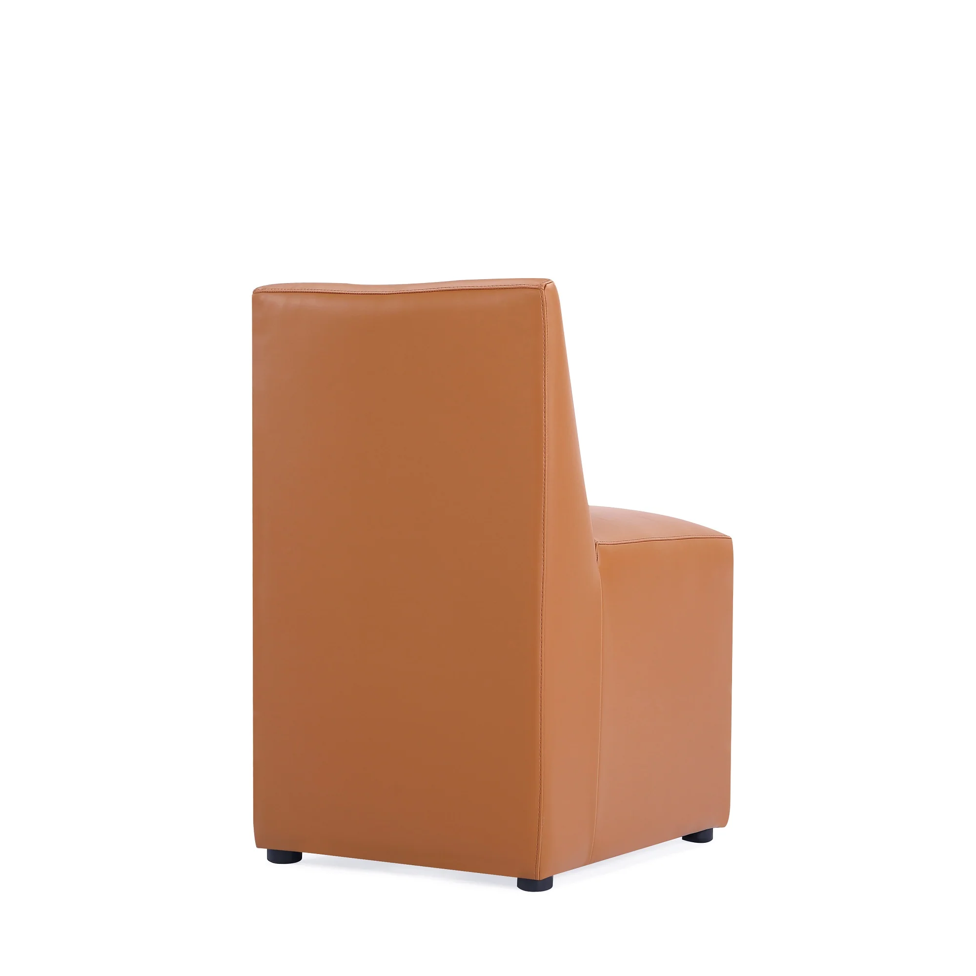 Anna Square Faux Leather Dining Chair in Saddle (set of 2) - Image 7