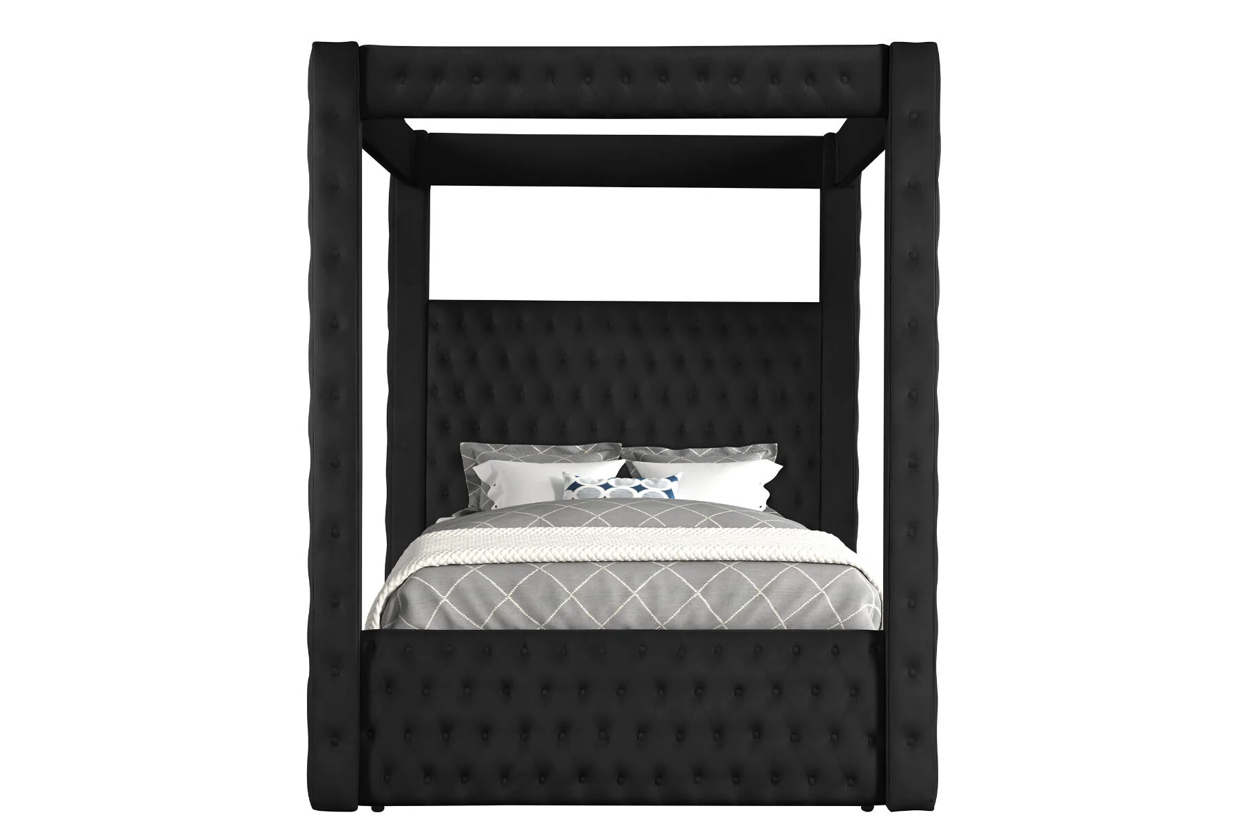Annabelle Black Queen Canopy Bed Frame - Image 3
