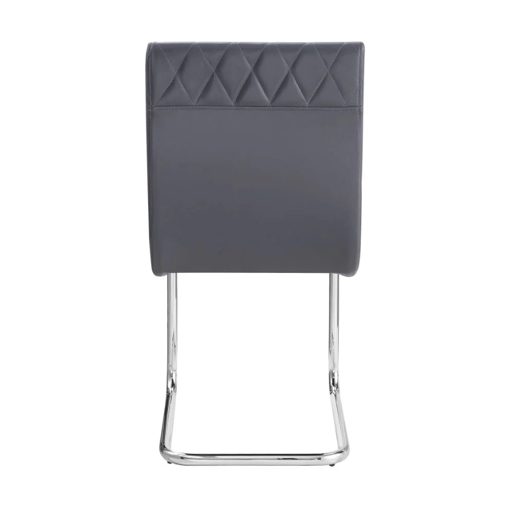 Ansonia Gray & Chrome Side Chair (Set of 2) - Image 7