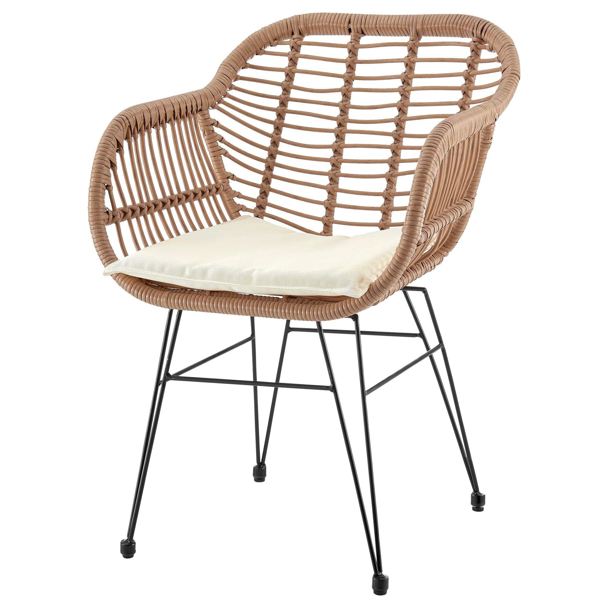 Antibes 1.0 Patio 2-Person Seating Group with End Table with Cream Cushions - Image 7