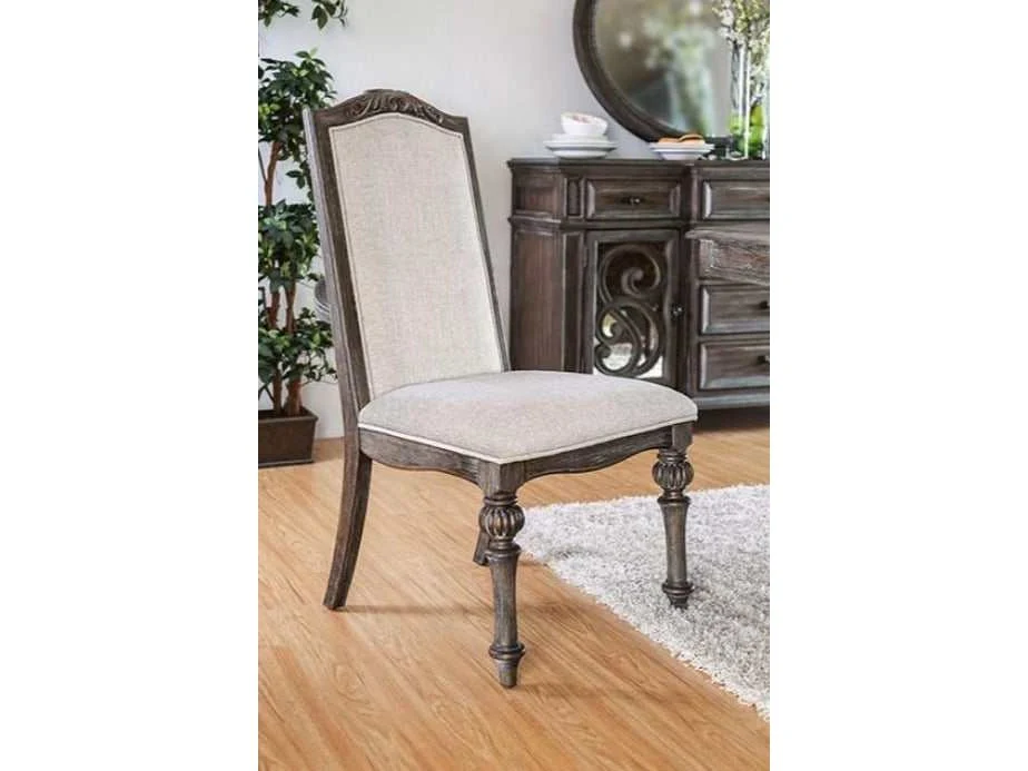 Arcadia Rustic Brown & Ivory Side Chair (Set of 2) - Image 3