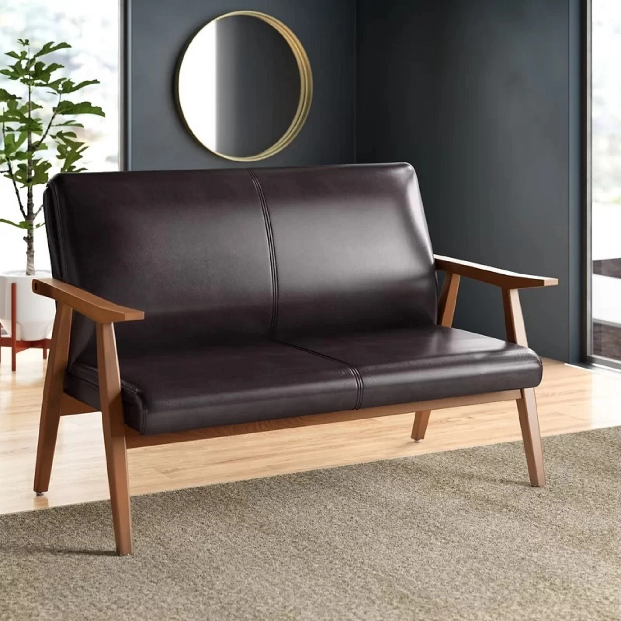Arch Duke Loveseat in Black and Amber - Image 2