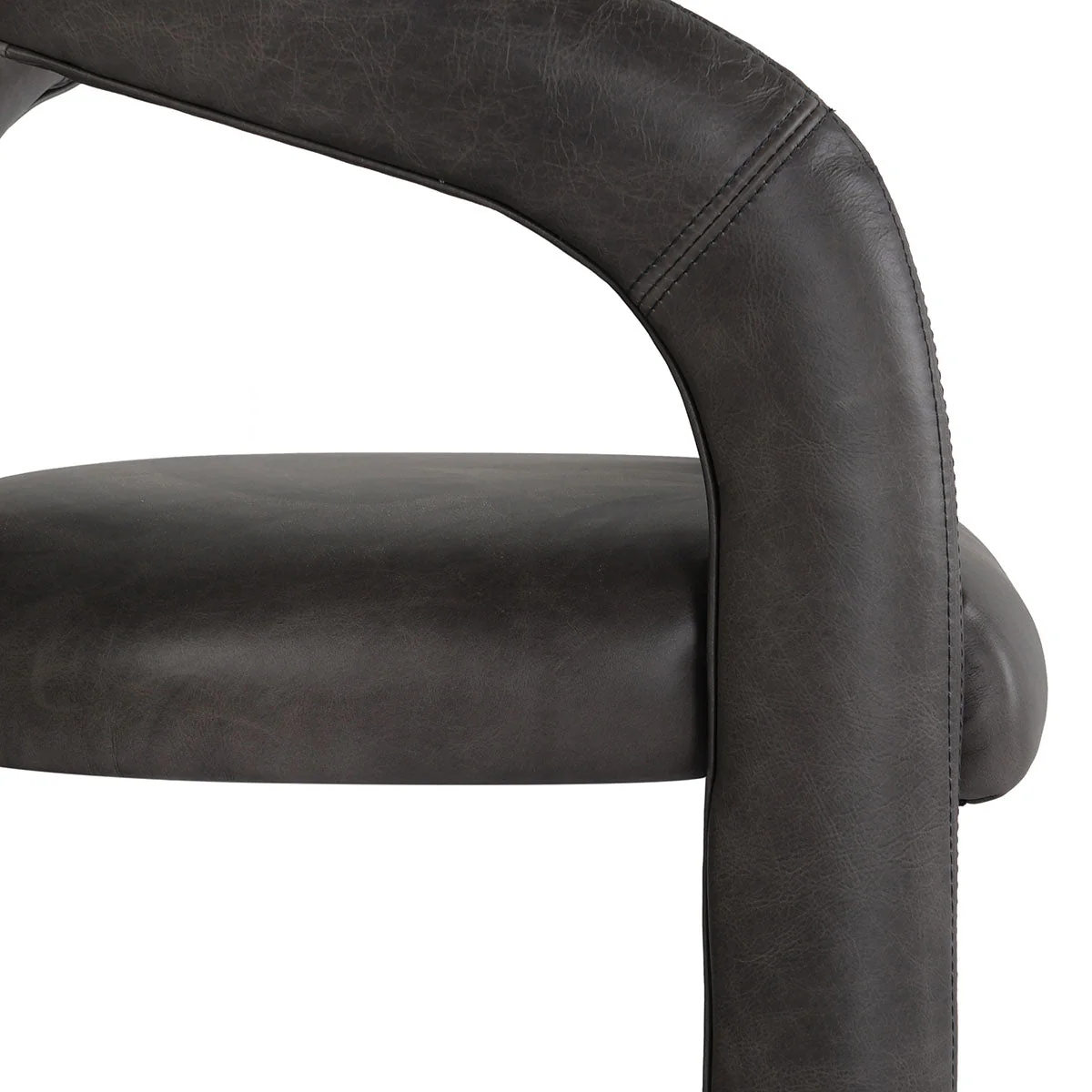 Archie Charcoal Leather Counter Stool - Image 7