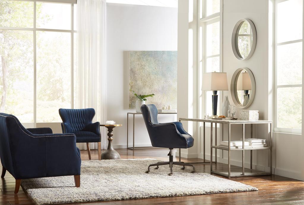Architect’s Studio Silver Open Desk With Shelves Marble Top - Image 14